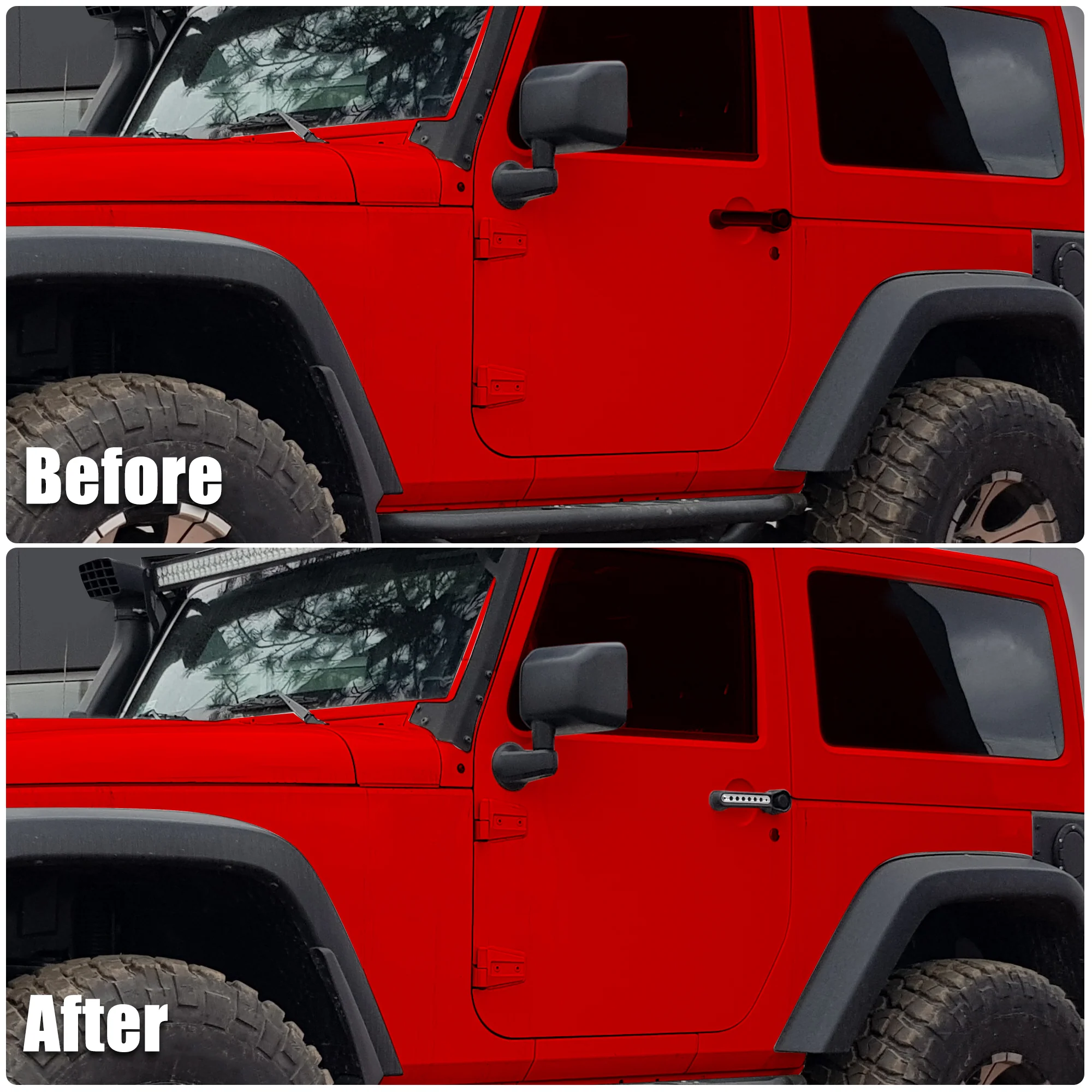 3 Pcs Silver Tone for Jeep Wrangler Jk Unlimited 2-door 2007 2008 2009 2010 2011 2012 2013 2014 2015 2016 2017 18  Exterior Grab Door Handle Pull Insert Decorative Strip Trim Cover - Image 7