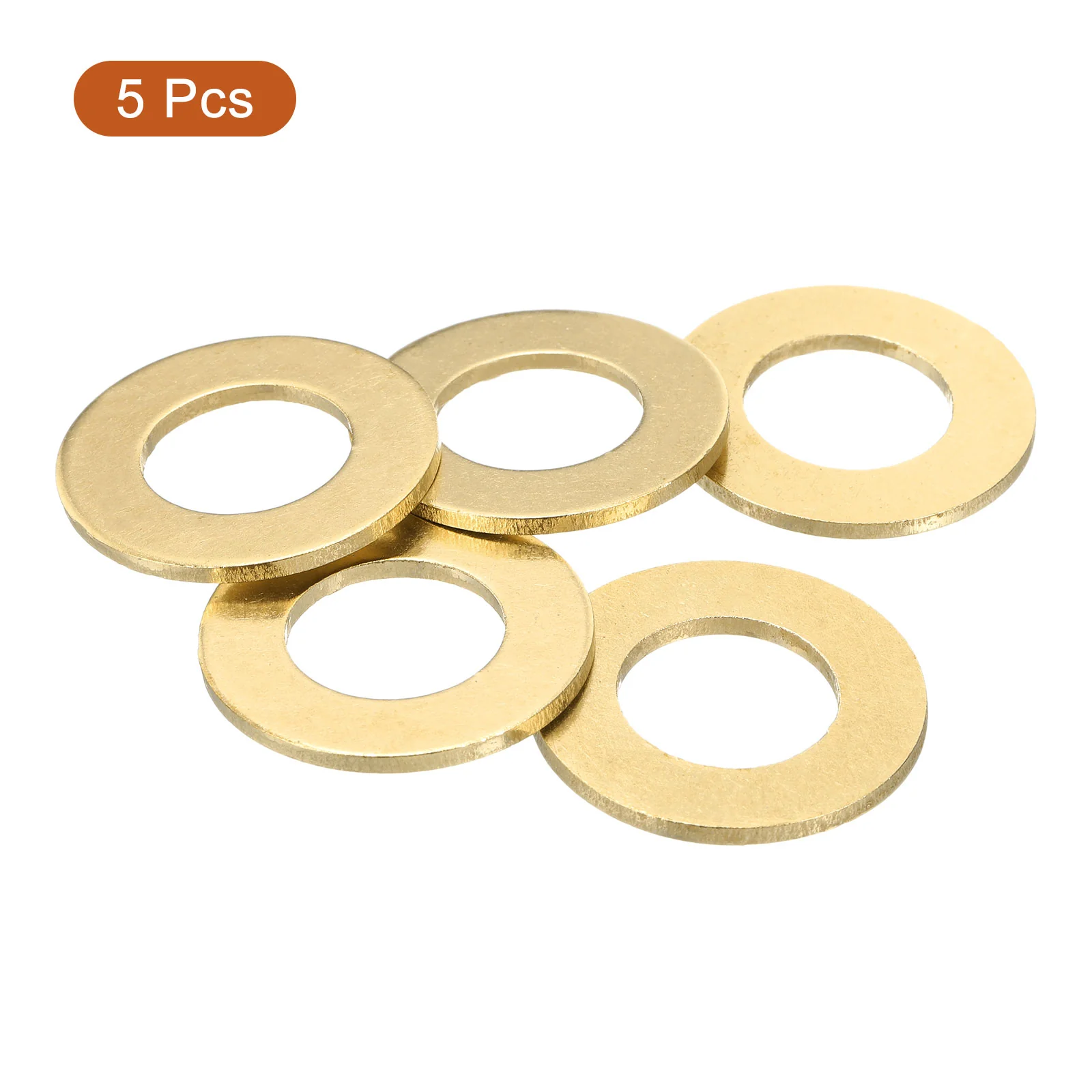 Uxcell M18 Flat Washer, 5 Pcs Brass Ring Washers 34mm OD 2mm T Sealing Gasket Ring - Image 3