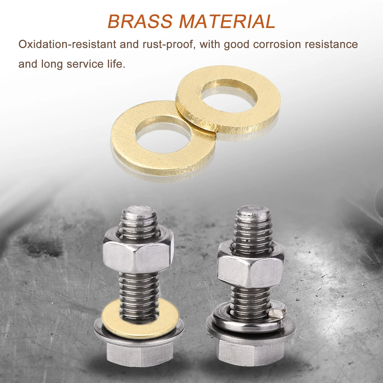 Uxcell M18 Flat Washer, 5 Pcs Brass Ring Washers 34mm OD 2mm T Sealing Gasket Ring - Image 5