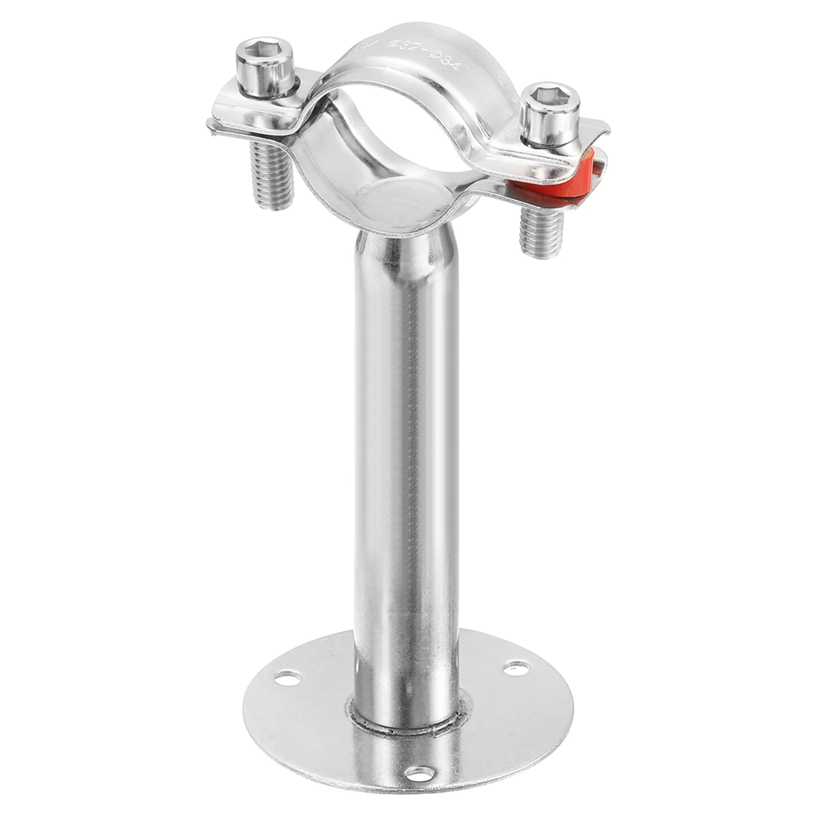 Uxcell Pipe Support, Stainless Steel Pipe Support Bracket, Adjustable Pipe Strap Clamp with Screws for Dia 32mm Pipe Tube