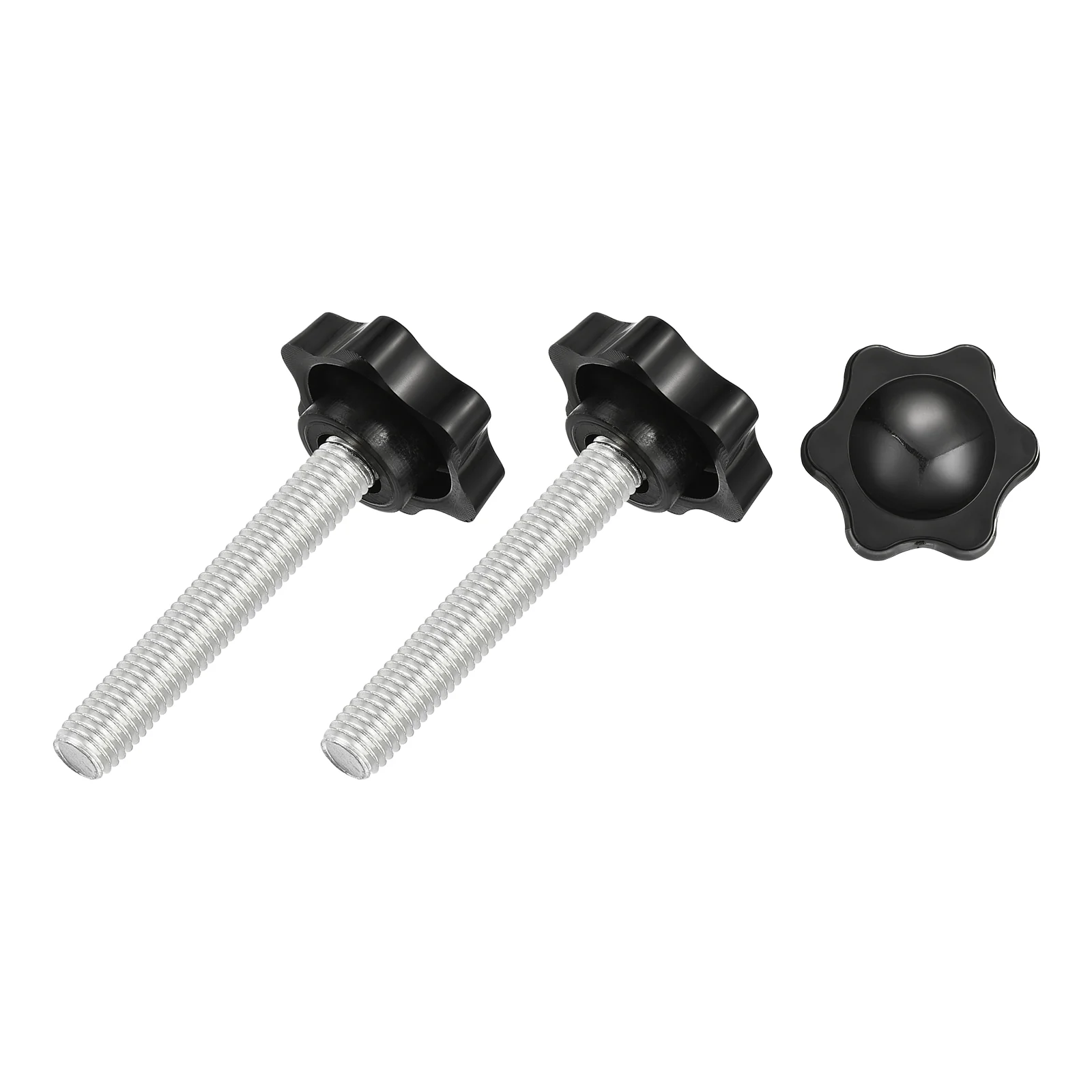 Uxcell 3Pcs Star Knobs, M10x60mm Plastic Hex Shaped Clamping Handle Screw Knobs, Hand Tightening Star Screw Knob for Machinery Umbrella Base Replacement