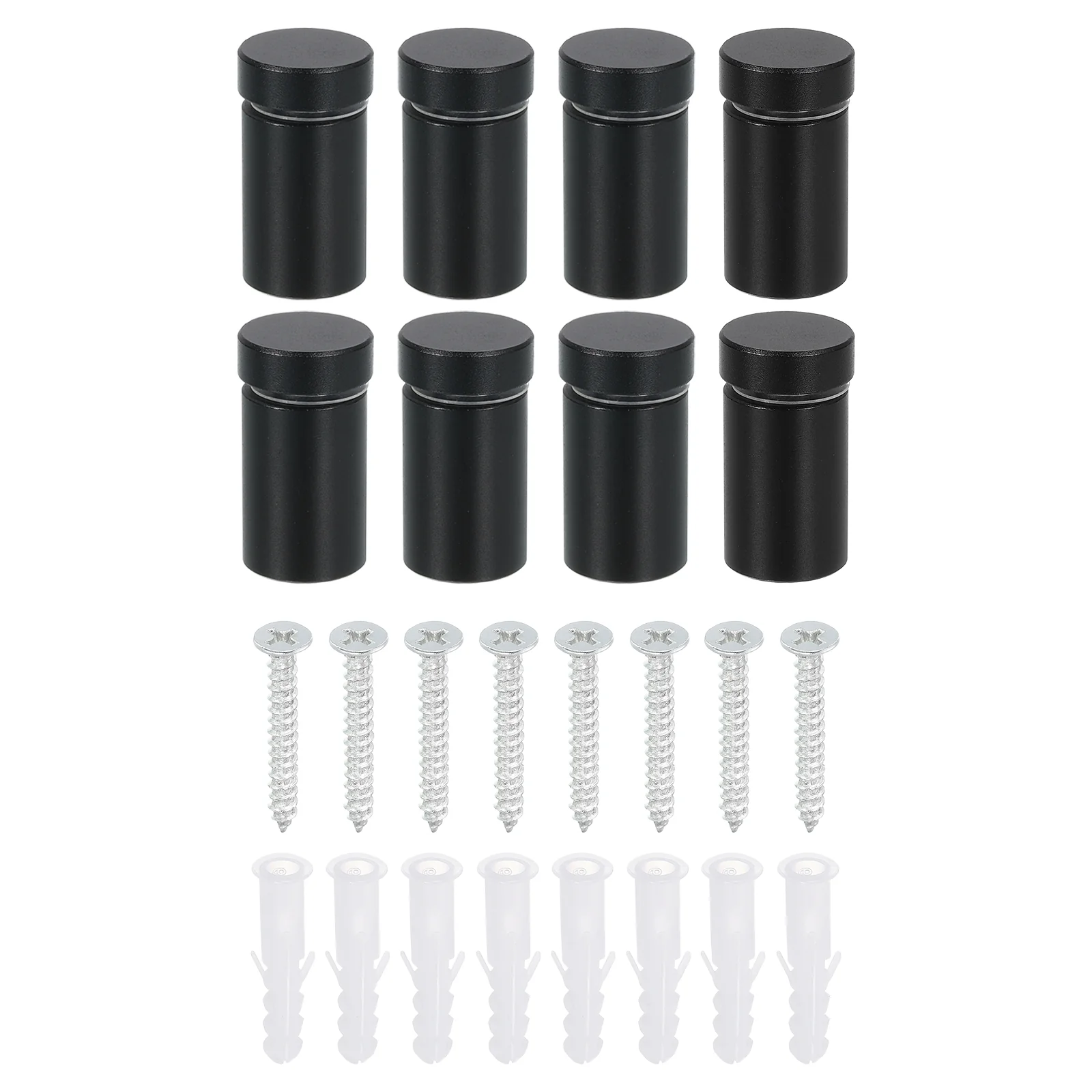 Uxcell 8 Pcs Standoff Screws, 1/2" x 0.93" Aluminum Wall Standoff Mounts, Black
