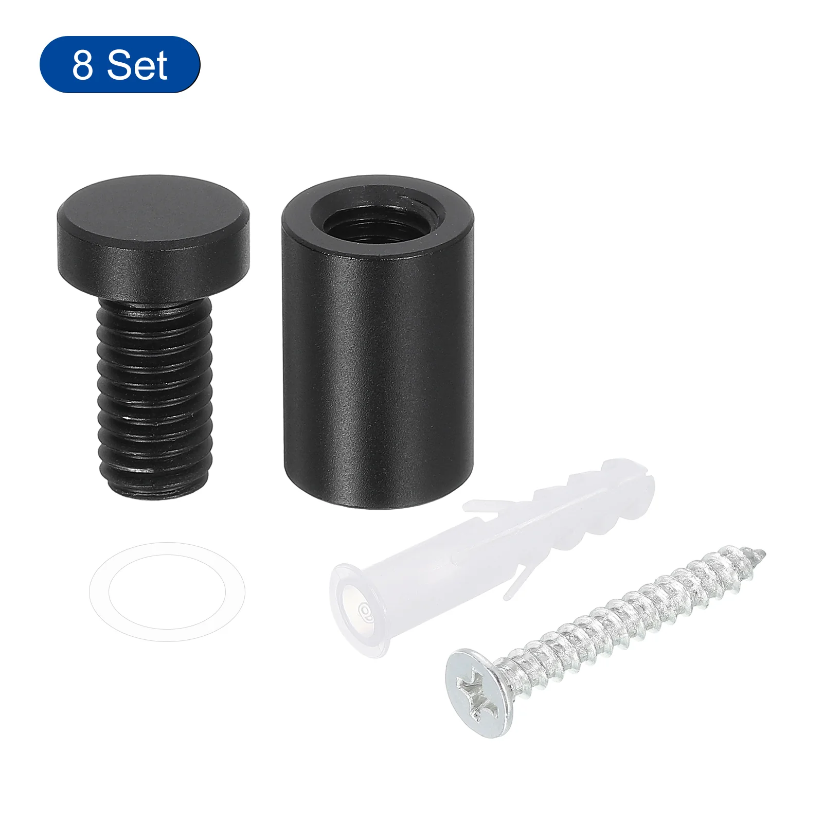 Uxcell 8 Pcs Standoff Screws, 1/2" x 0.93" Aluminum Wall Standoff Mounts, Black - Image 3