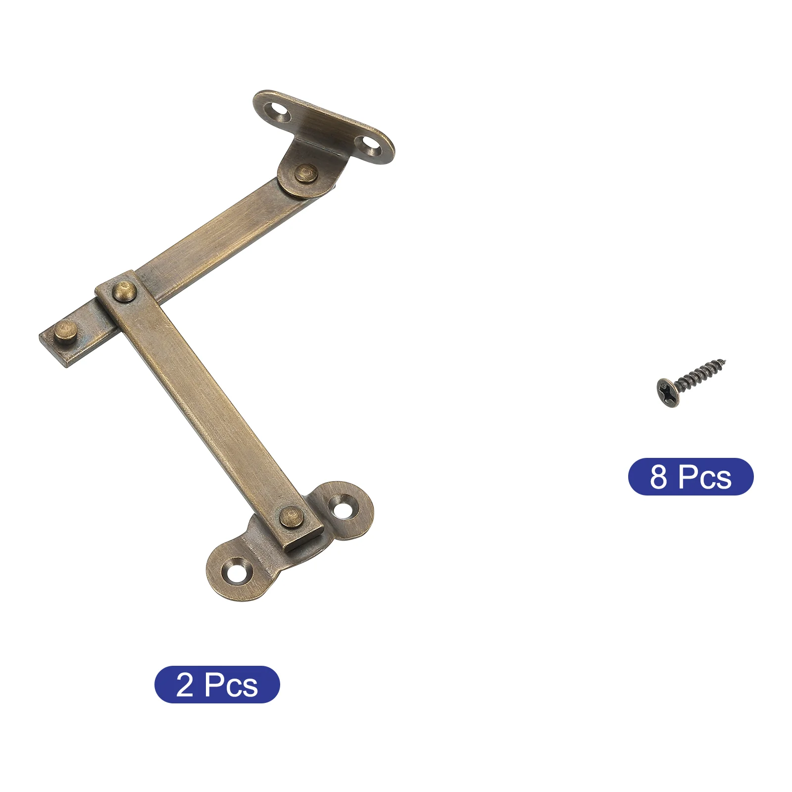 Uxcell 2 Pcs Brass Lid Folding Support Hinge, Lid Stay Hinges Lid Support Hinge, Bronze - Image 3