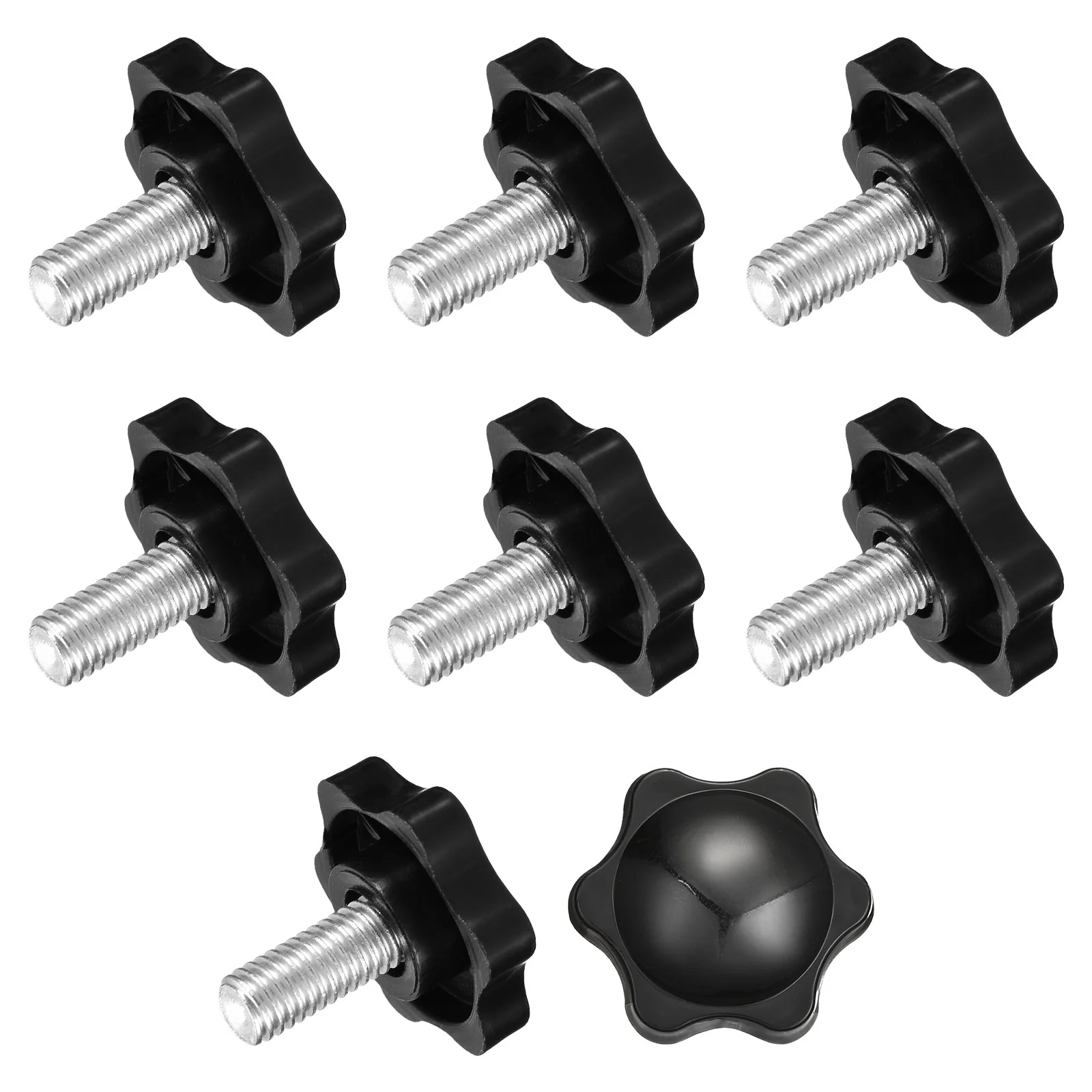Uxcell 8Pcs Clamping Screw Knob, M8 x 16mm Hex Shaped Star Knob, 32mm Dia