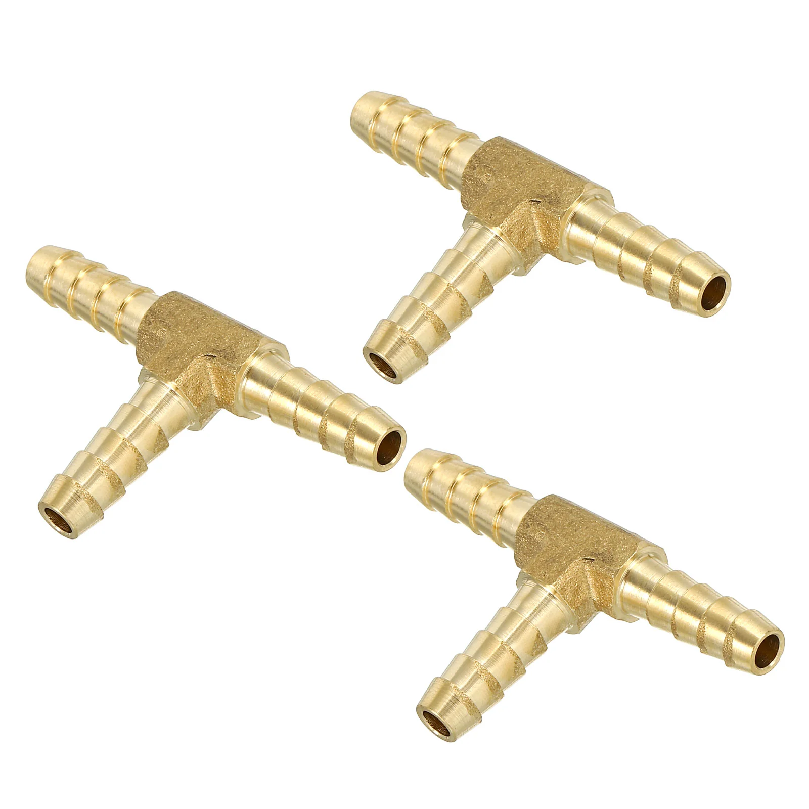 3 Pcs 3/16" Barb Tee Fitting 3 Way Union T-Shaped Brass Hose Barbed Fittings