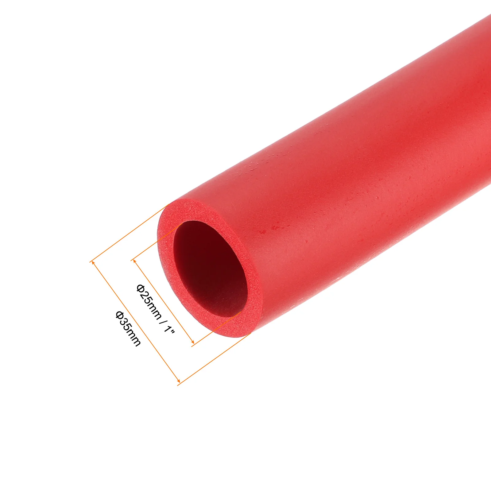 Uxcell Foam Tubing for Handle Grip Support, Pipe Insulation, 25mm ID 35mm OD 2m Red - Image 3