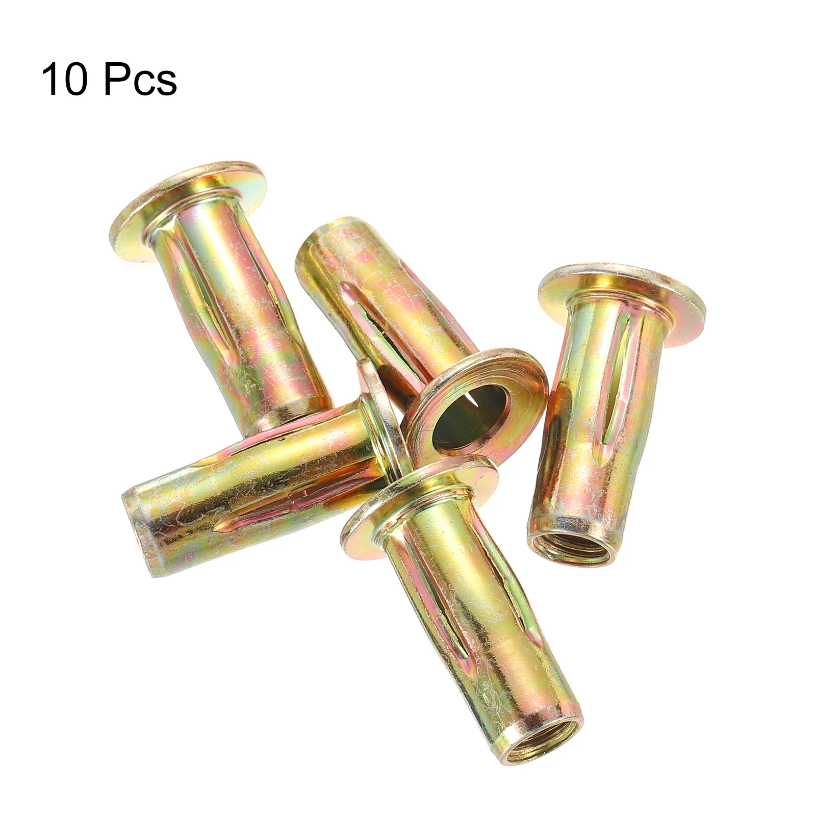 Uxcell Multi-Grip Rivet-Nut, M8 Pre-Bulbed Shank Carbon Steel Color-Zinc-Plated 10Pcs - Image 3