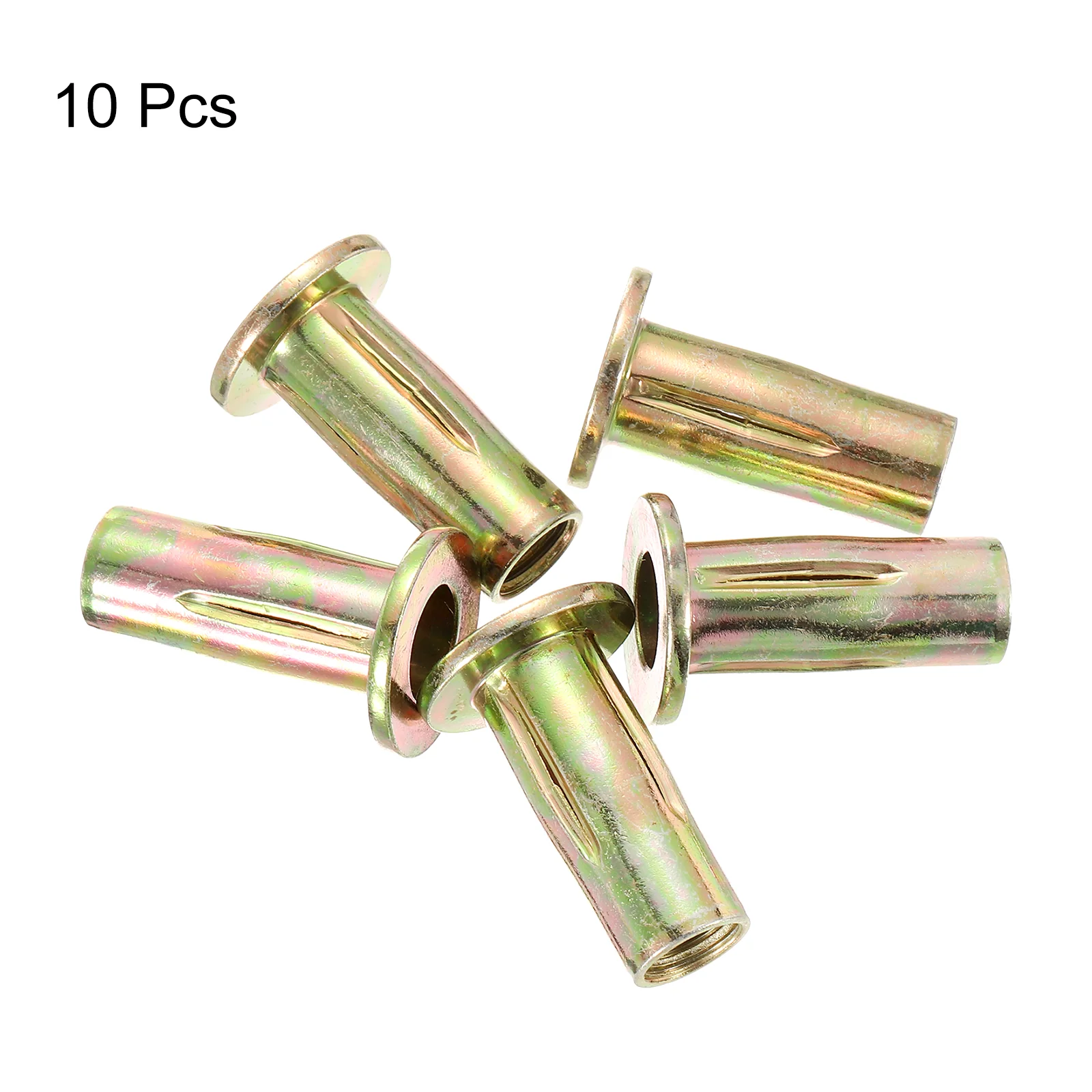 Uxcell Multi-Grip Rivet-Nut M10 Pre-Bulbed Shank Carbon Steel Color-Zinc-Plated 10Pcs - Image 3