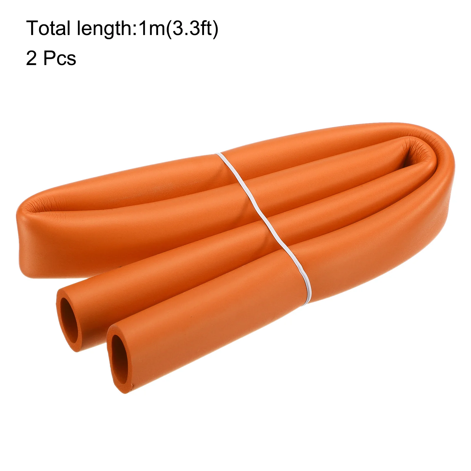Uxcell 2pcs 3.3ft Foam Pipe Insulation Tube 1 inch(25mm) ID 35.5mm OD, Orange - Image 2