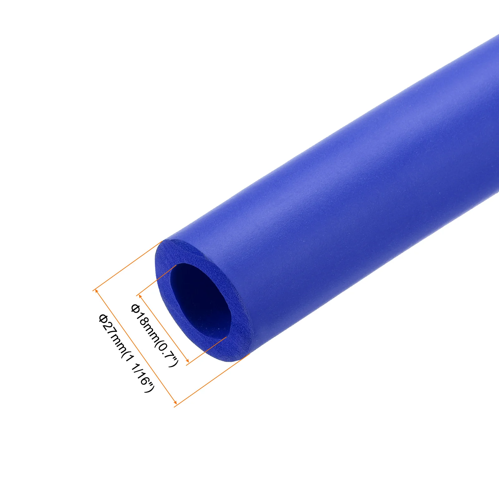 Uxcell Foam Tubing for Handle Grip Support Pipe Insulation 18mm ID 27mm OD 1m Blue - Image 3