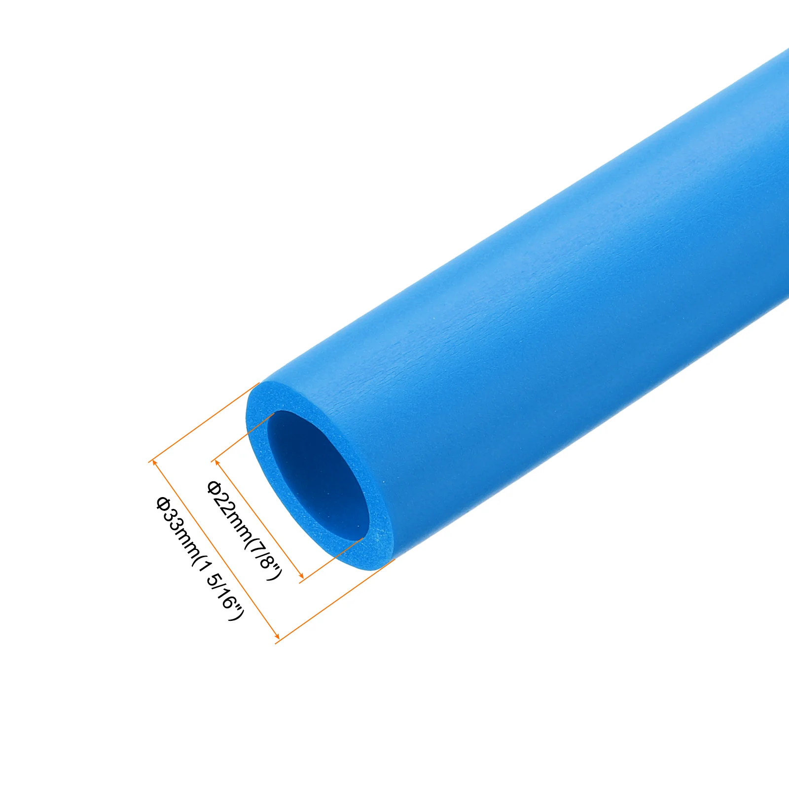 Uxcell Foam Tubing for Handle Grip Support Pipe Insulation 22mm ID 33mm OD 1m Blue - Image 3