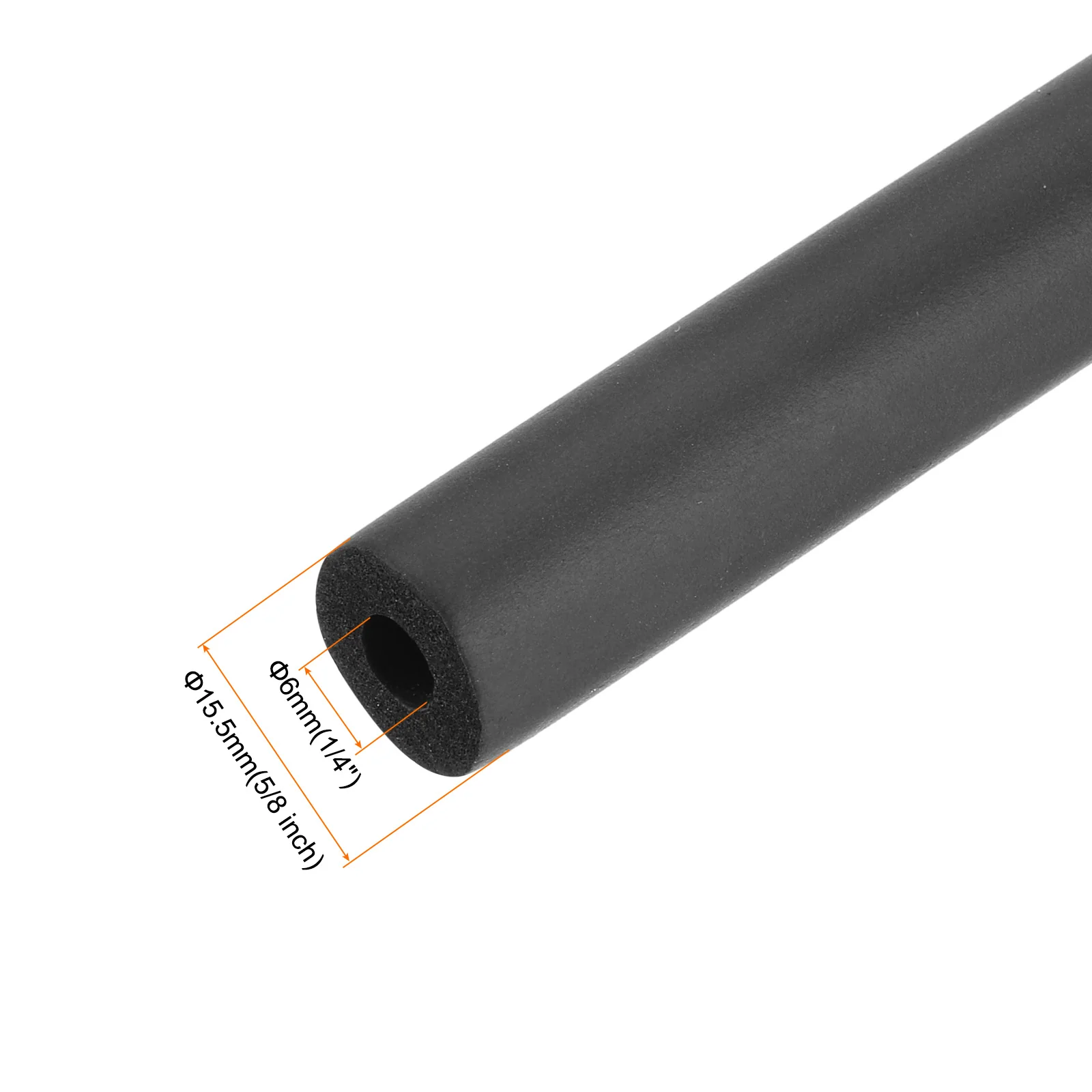 Uxcell 2pcs 3.3ft Pipe Insulation Tube 1/4 inch(6mm) ID 5/8 inch(15.5mm) OD Foam Tube - Image 3