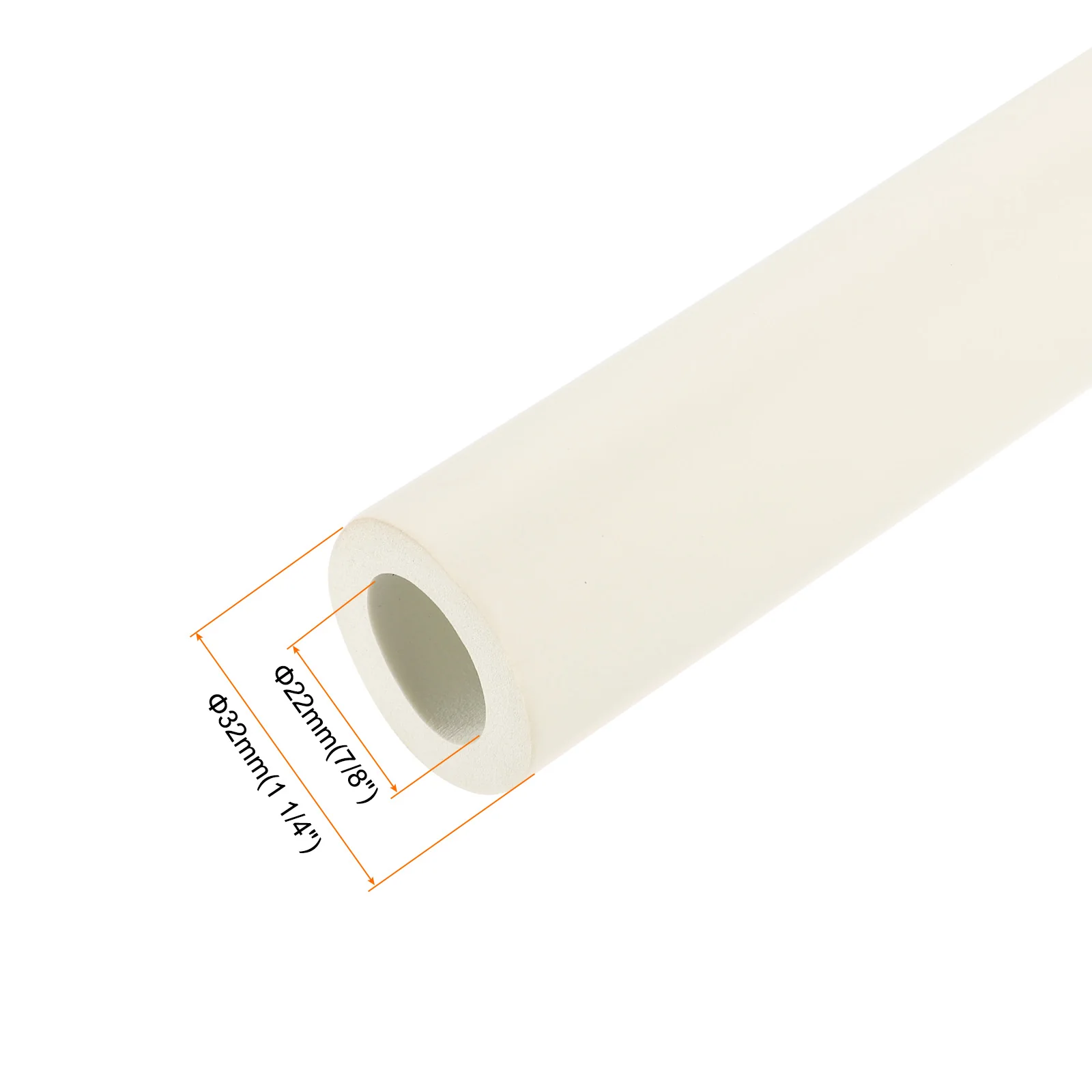 Uxcell Foam Tubing for Handle Grip Support Pipe Insulation 22mm ID 32mm OD 1m White - Image 3