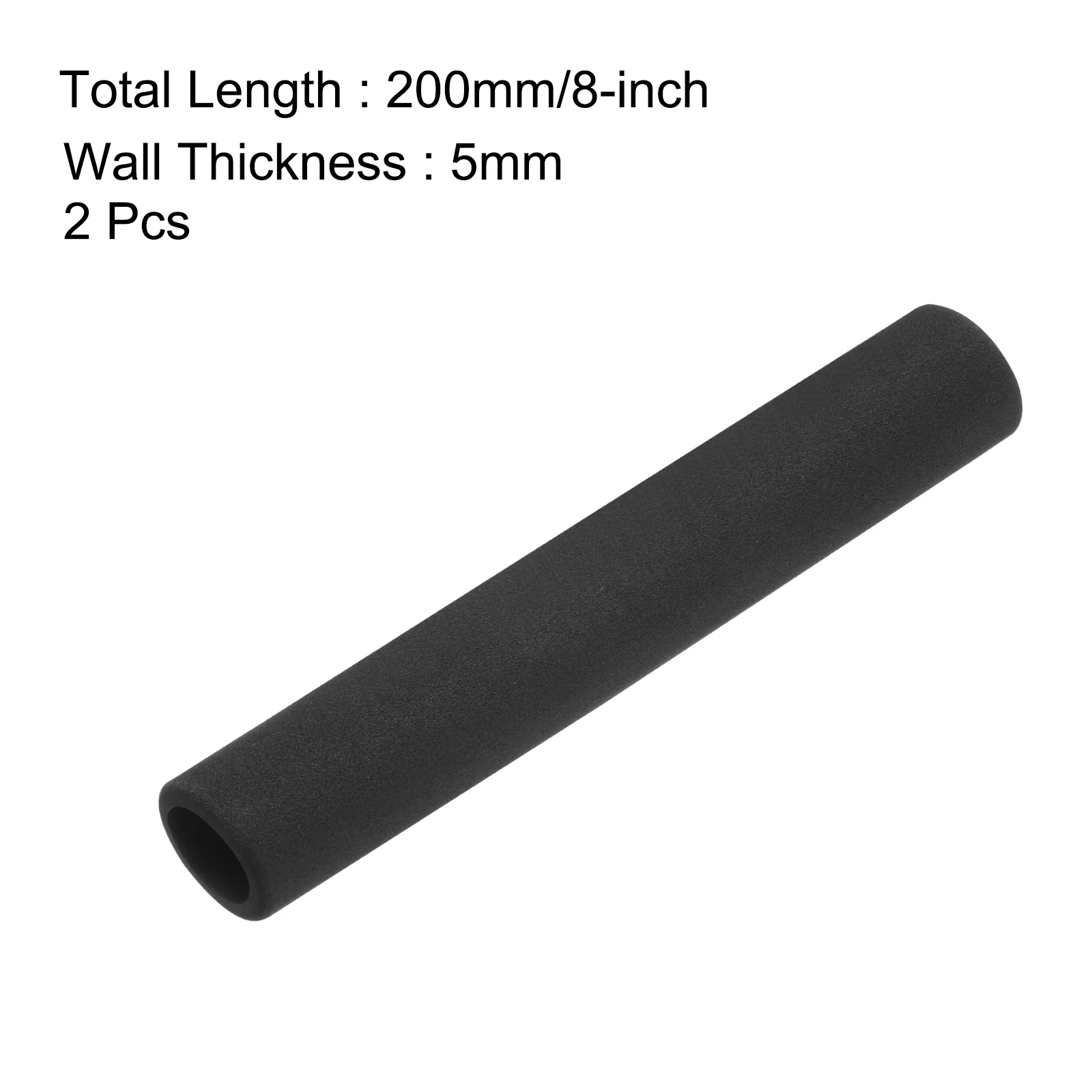 Uxcell 2pcs Pipe Insulation Tube Foam Tube for Handle Grip 24mm ID 34mm OD 200mm Black - Image 2