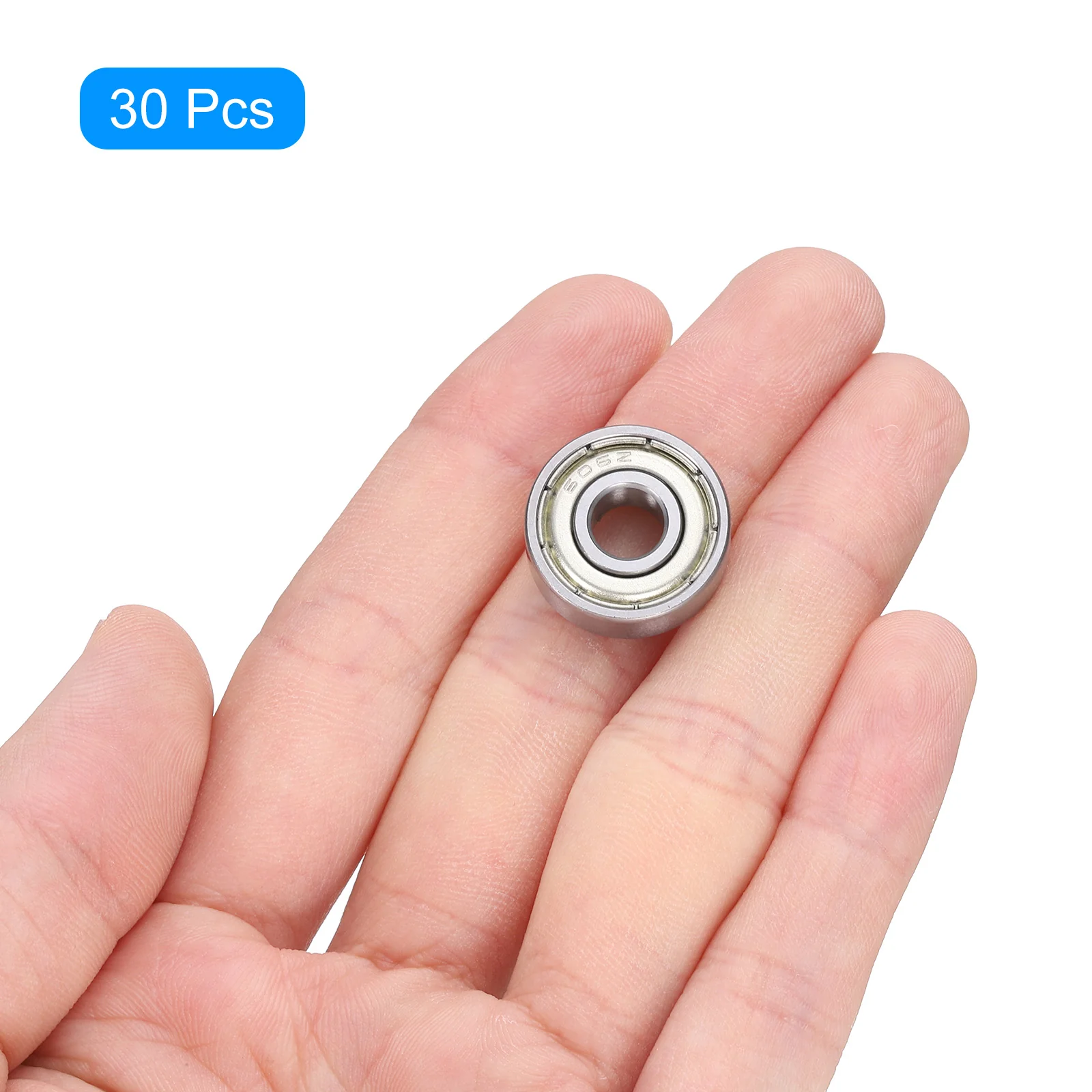 Uxcell 30pcs 606ZZ Miniature Ball Bearings 6x17x6mm Double Sealed Bearing Silver Tone - Image 3