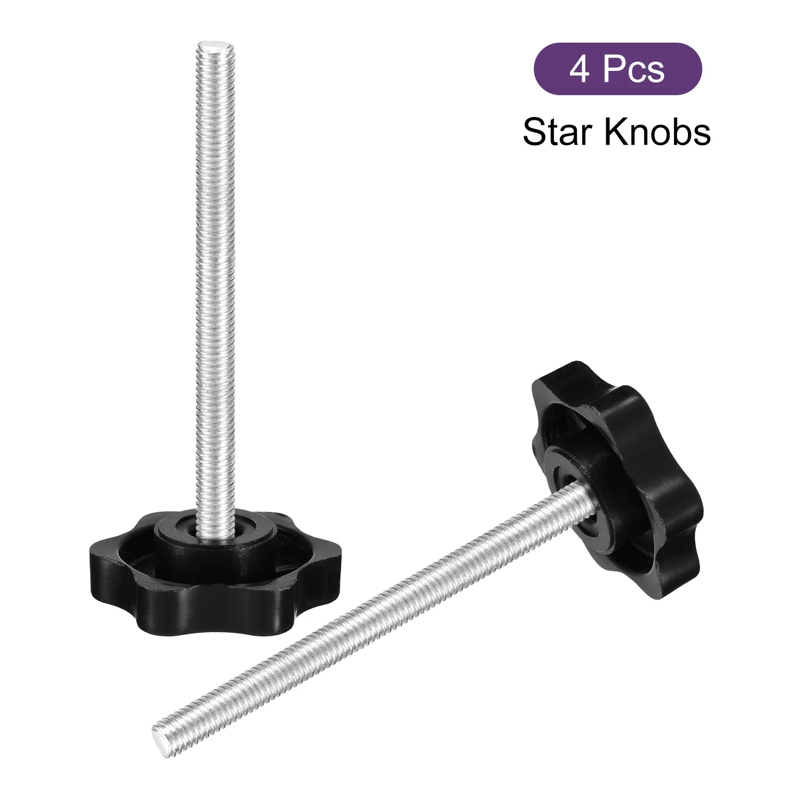Uxcell 4Pcs Clamping Screw Knob, M5 x 60mm Hex Shaped Star Knob, 25mm Dia - Image 3