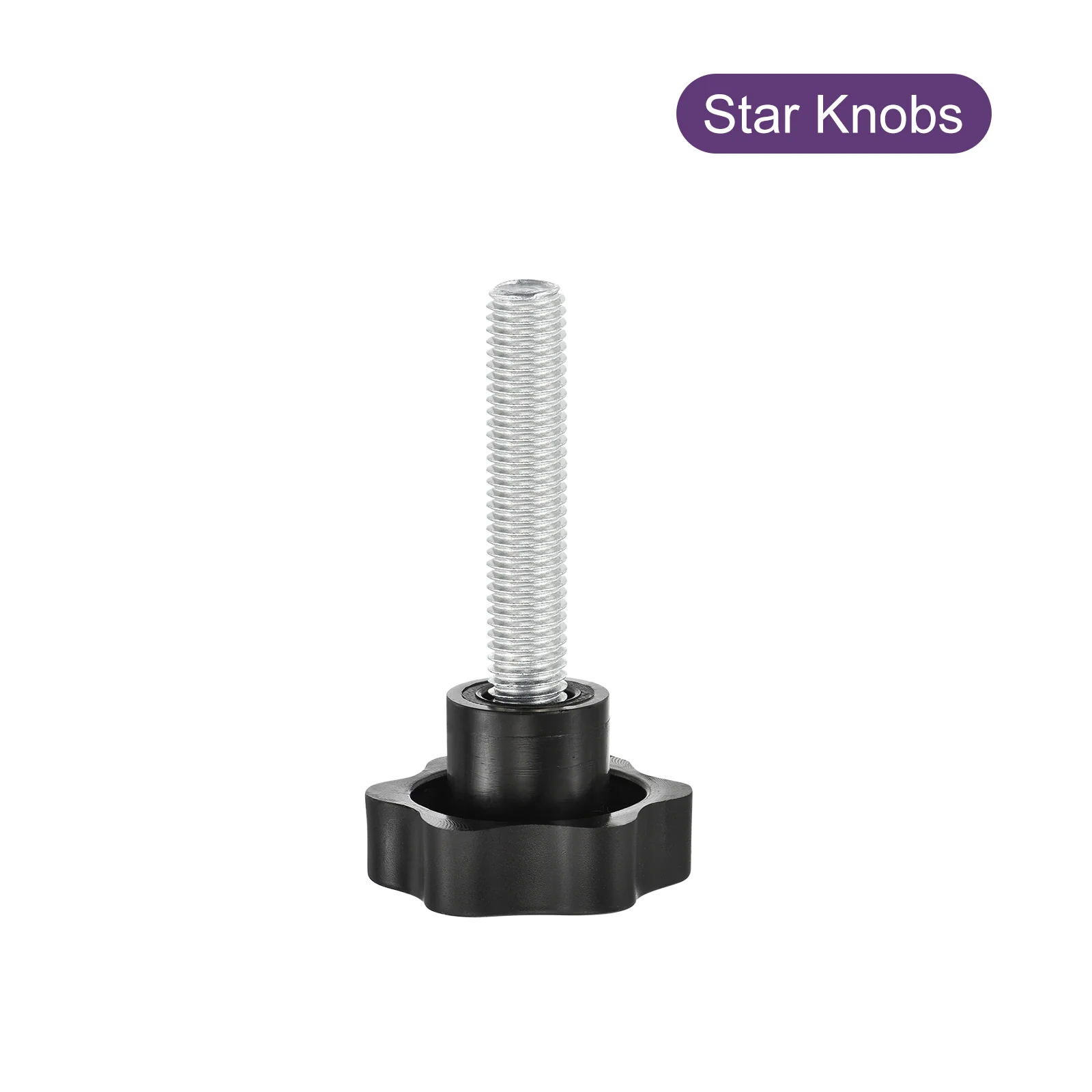 Uxcell Star Knobs, M12x60mm Plastic Hex Shaped Clamping Handle Screw Knobs, Hand Tightening Star Screw Knob for Machinery Umbrella Base Replacement - Image 3
