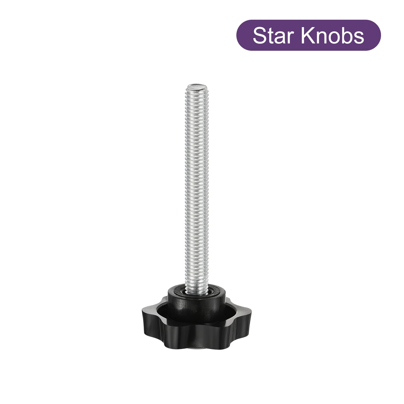 Uxcell Star Knobs, M8x70mm Plastic Hex Shaped Clamping Handle Screw Knobs, Hand Tightening Star Screw Knob for Machinery Umbrella Base Replacement - Image 3