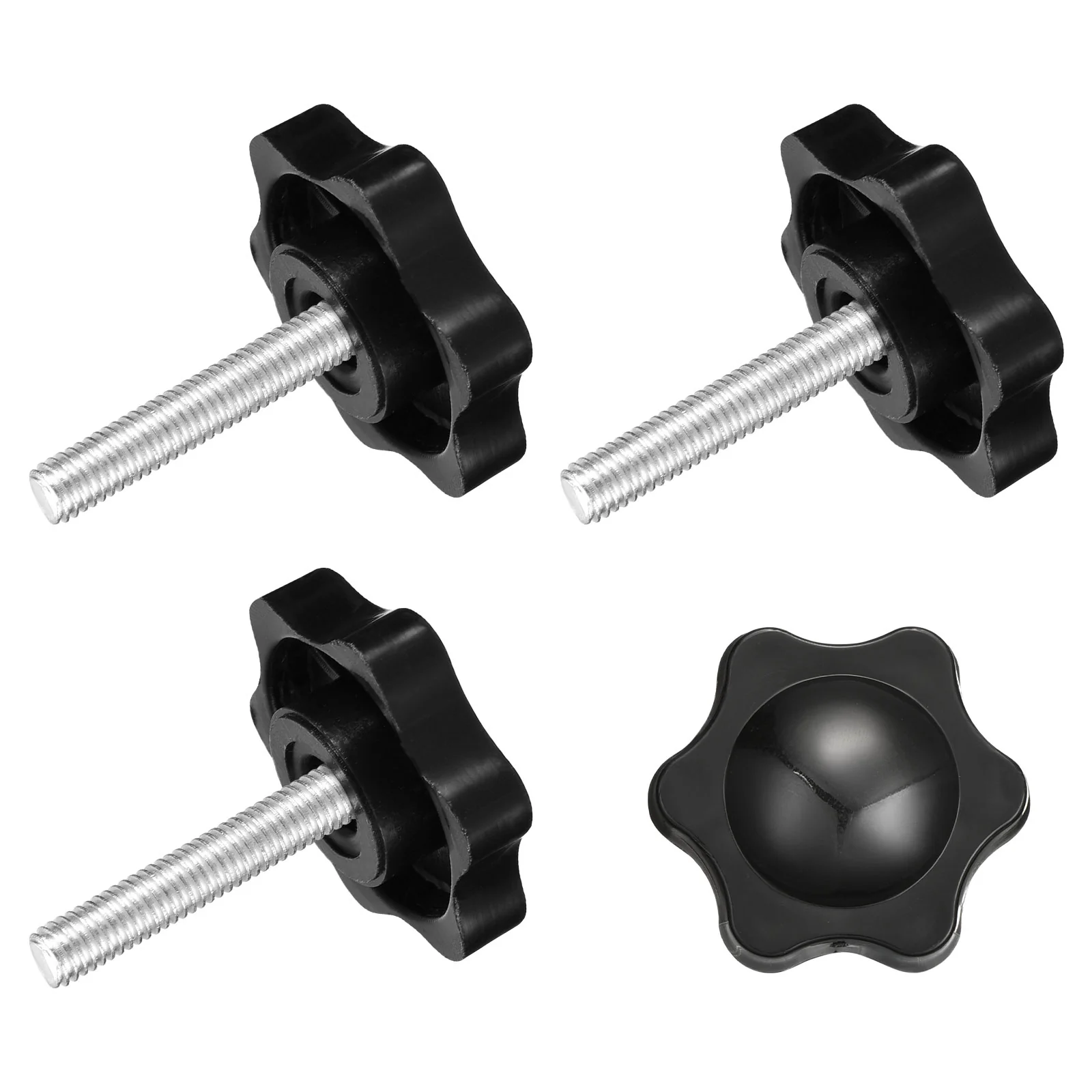 Uxcell 4Pcs Clamping Screw Knob, M5 x 25mm Hex Shaped Star Knob, 25mm Dia