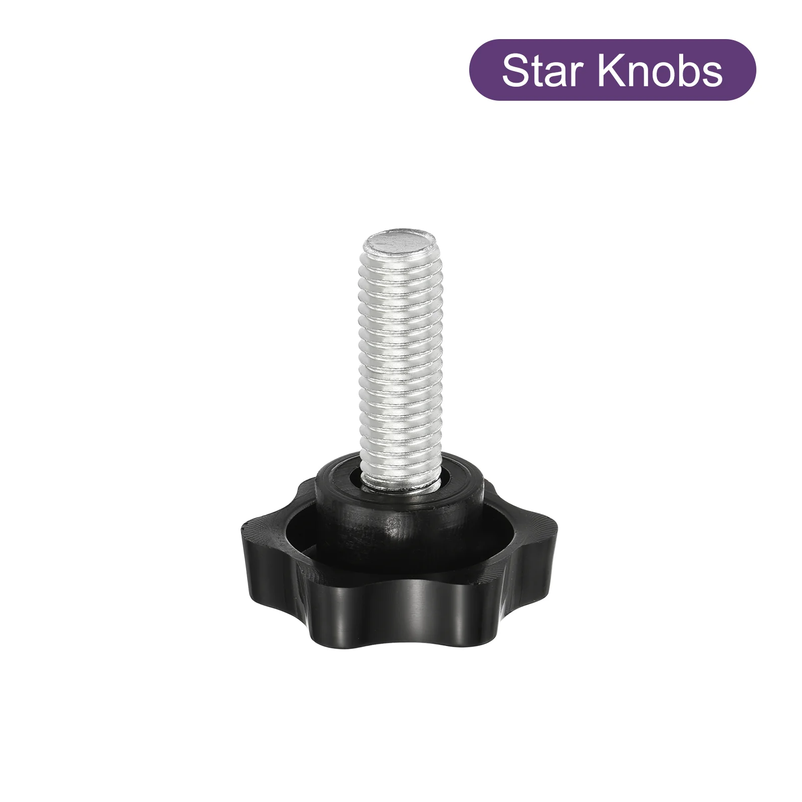 Uxcell Star Knobs, M10x30mm Plastic Hex Shaped Clamping Handle Screw Knobs, Hand Tightening Star Screw Knob for Machinery Umbrella Base Replacement - Image 3