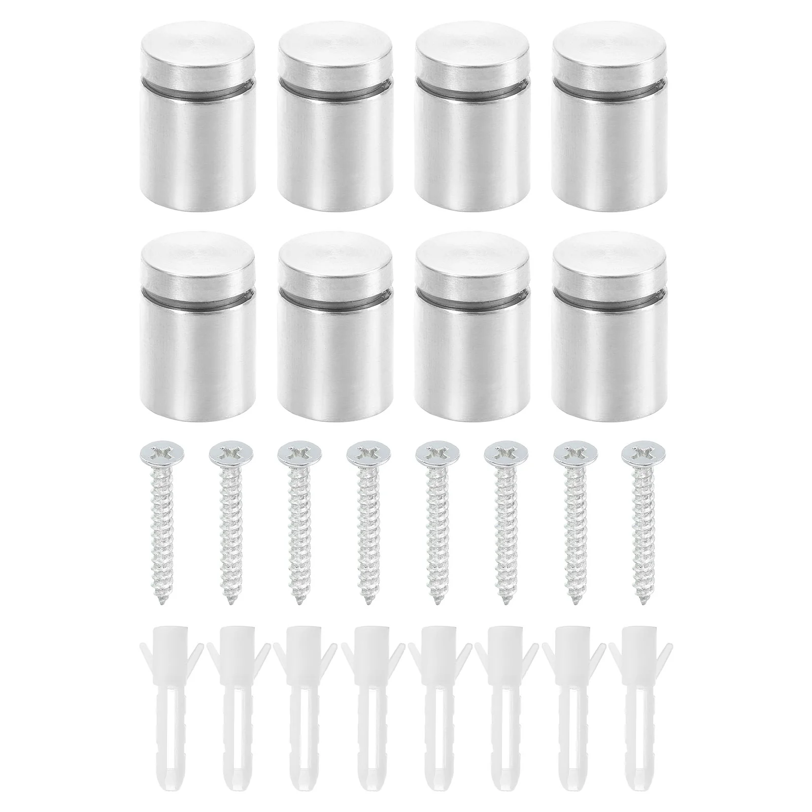 Uxcell 8 Pcs Standoff Screws, 3/4" x 1" Stainless Steel Wall Standoff Mounts, Silver