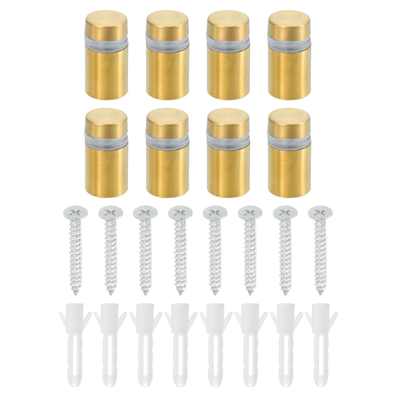Uxcell 8 Pcs Standoff Screws, 1/2" x 0.8" Stainless Steel Wall Standoff Mounts, Gold