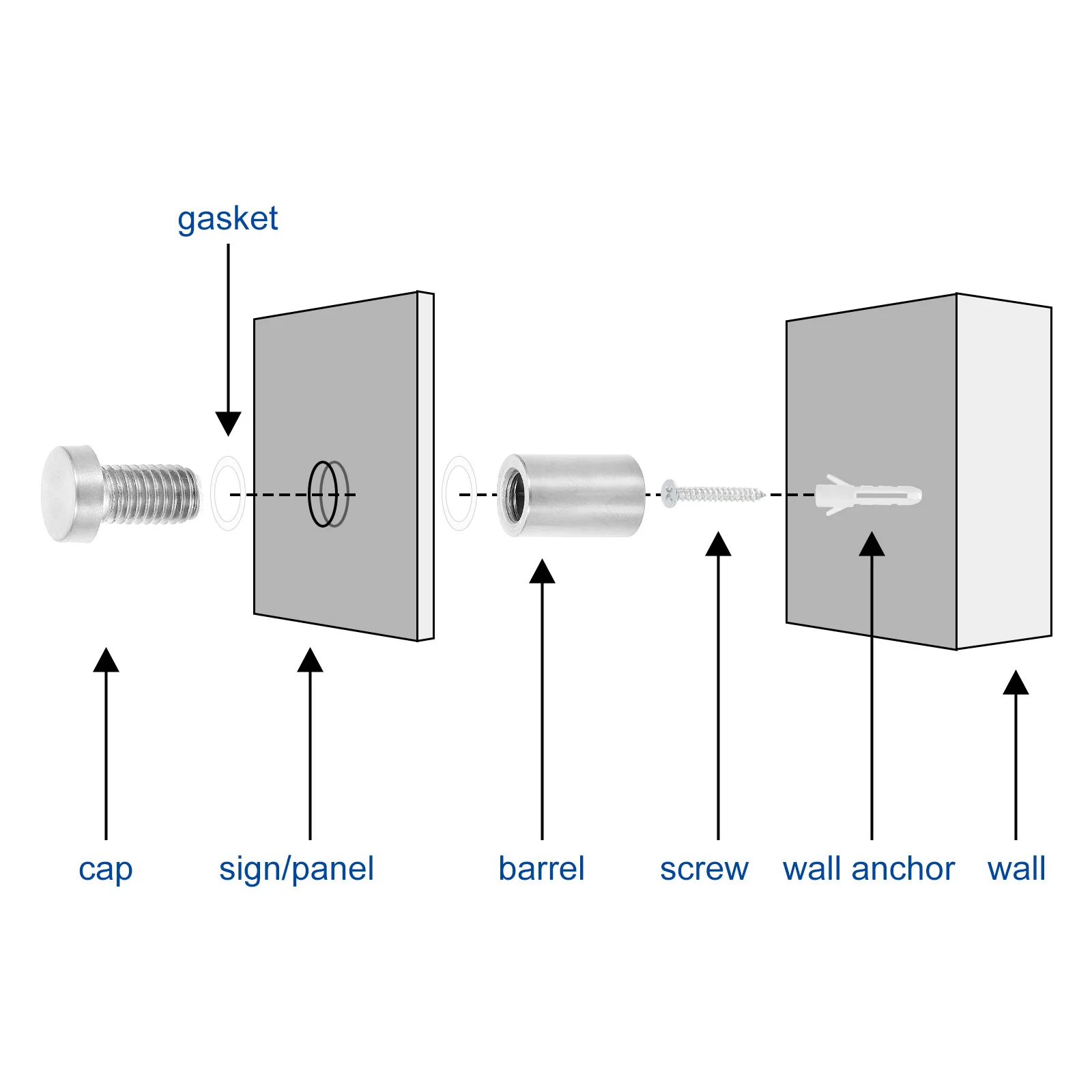 Uxcell 12Pcs Standoff Screws, 3/4" x 1.18" Stainless Steel Wall Standoff Mounts, Silver - Image 5