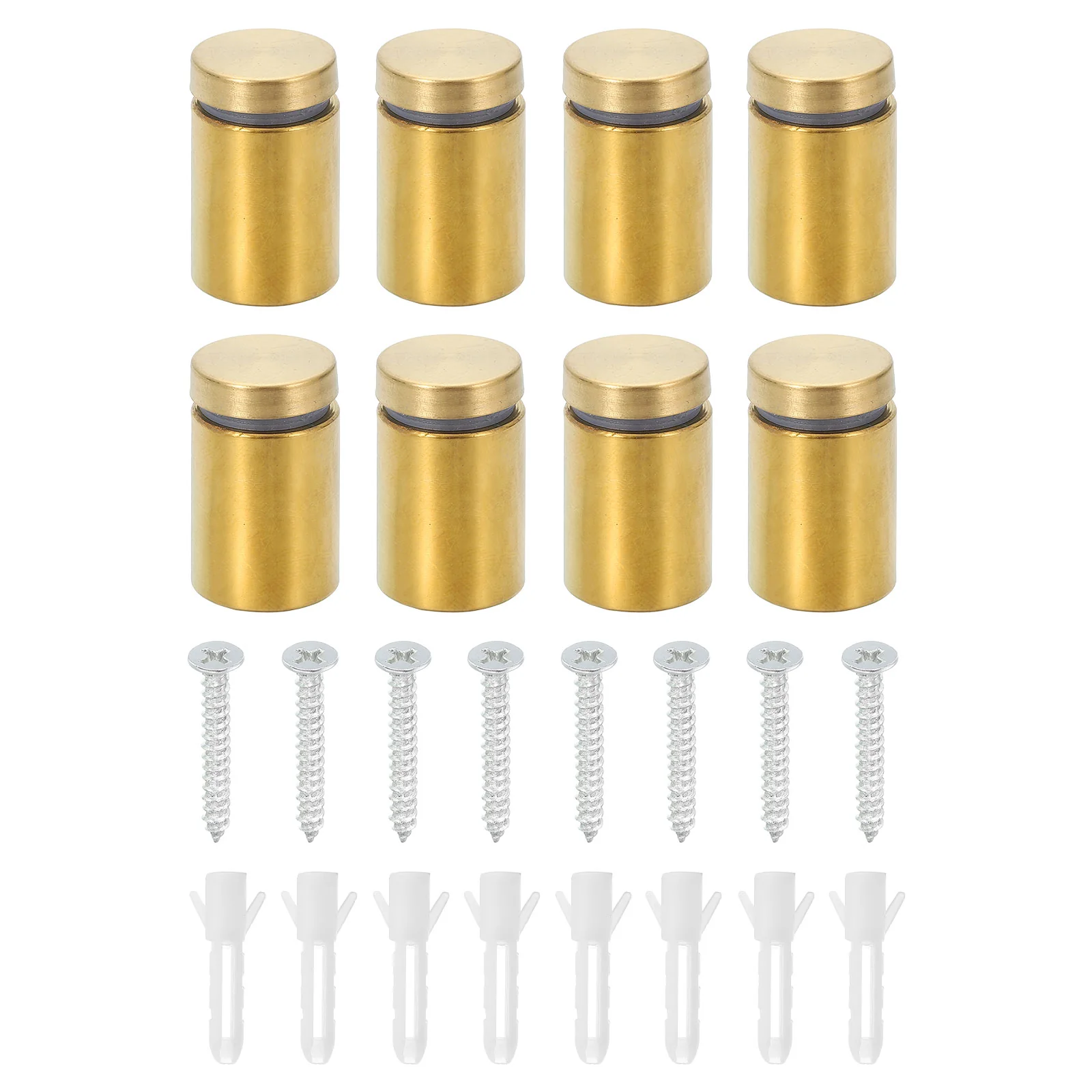 Uxcell 8 Pcs Standoff Screws, 3/4" x 1.18" Stainless Steel Wall Standoff Mounts, Gold