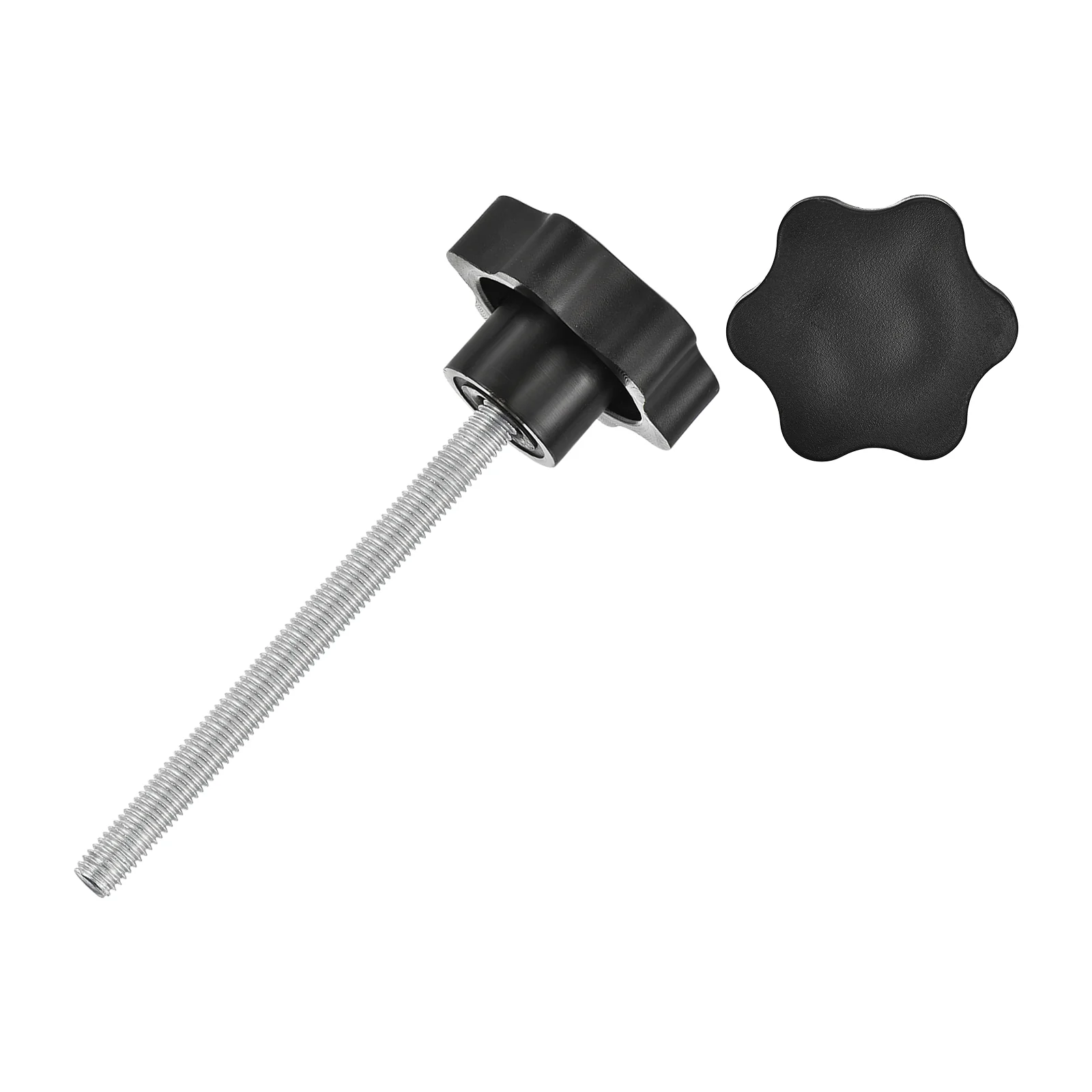 Uxcell 2Pcs Star Knobs, M8x100mm Plastic Hex Shaped Clamping Handle Screw Knobs, Hand Tightening Star Screw Knob for Machinery Umbrella Base Replacement