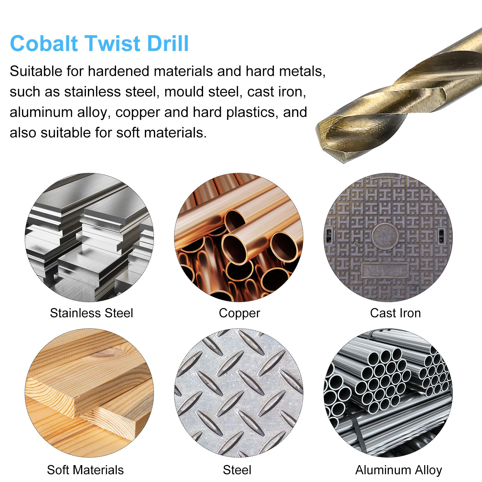 10Pcs Cobalt Drill Bits Double Ended 4.2mm/0.165" M35 HSS Twist Drill Bit - Image 7
