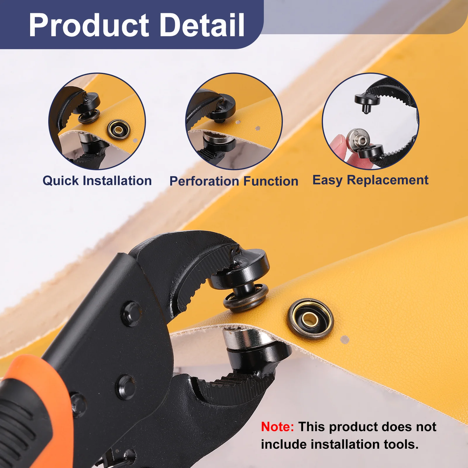 Uxcell 10Pcs Canvas Snap Kit, Fastener Tool Snap Grade Boat Canvas Snaps, Dark Bronze - Image 3