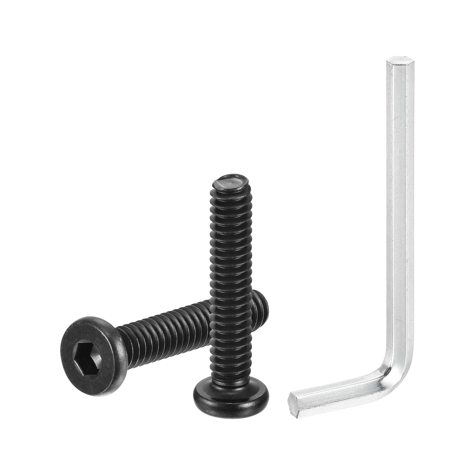Uxcell 12Pcs 1/4-20x1-1/4" Furniture Bolt, Round Head Hex Socket Cap Screws Bolts Carbon Steel with Hex Key Wrench for Bed Tables Chairs Furniture