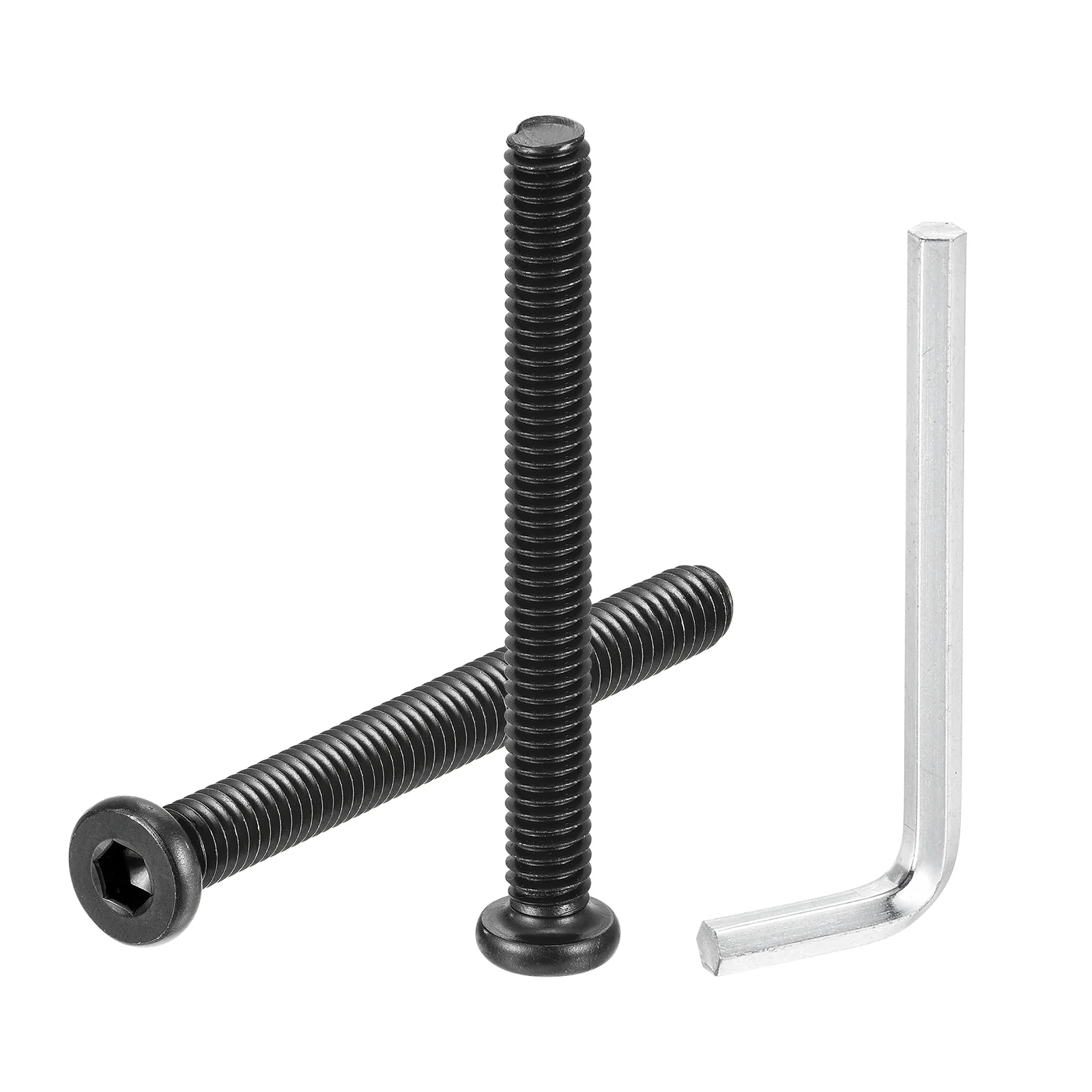 Uxcell 10Pcs 5/16-18x3" Furniture Bolt, Round Head Hex Socket Cap Screws Bolts Carbon Steel with Hex Key Wrench for Bed Tables Chairs Furniture