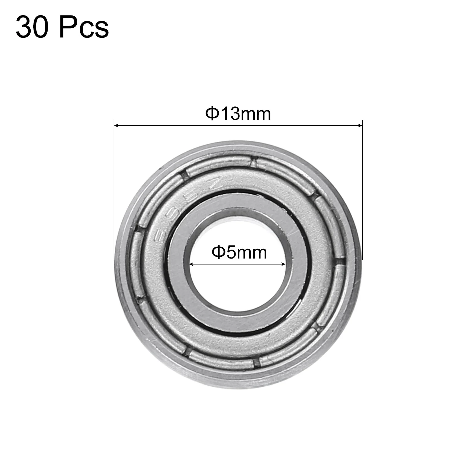 Uxcell 30pcs 695ZZ Deep Groove Ball Bearings 5x13x4mm Sealed, P0 (ABEC 1) - Image 2