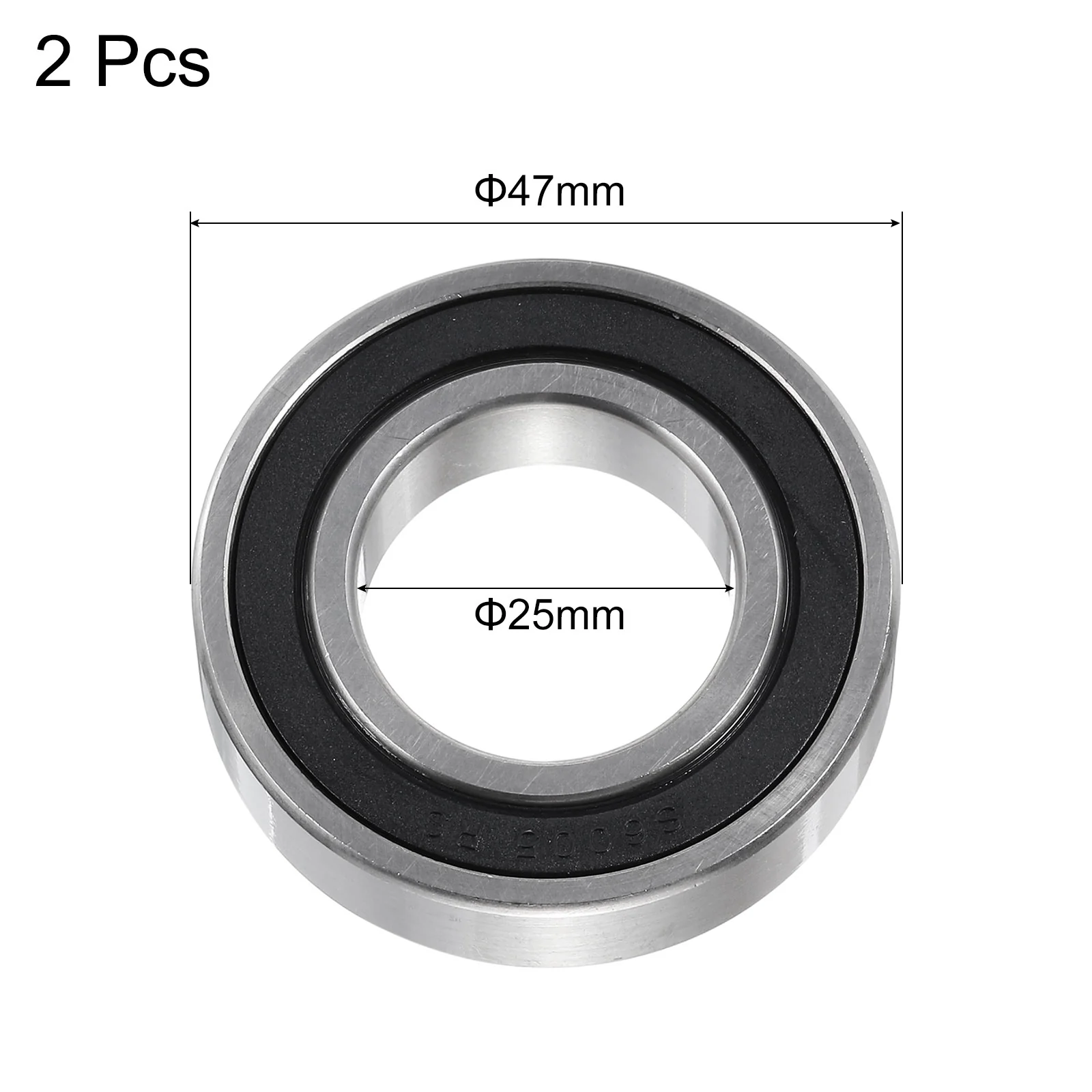 Uxcell 2Pcs S6005-2RS Deep Groove Ball Bearings 25mmx47mmx12mm Sealed Stainless Steel - Image 2