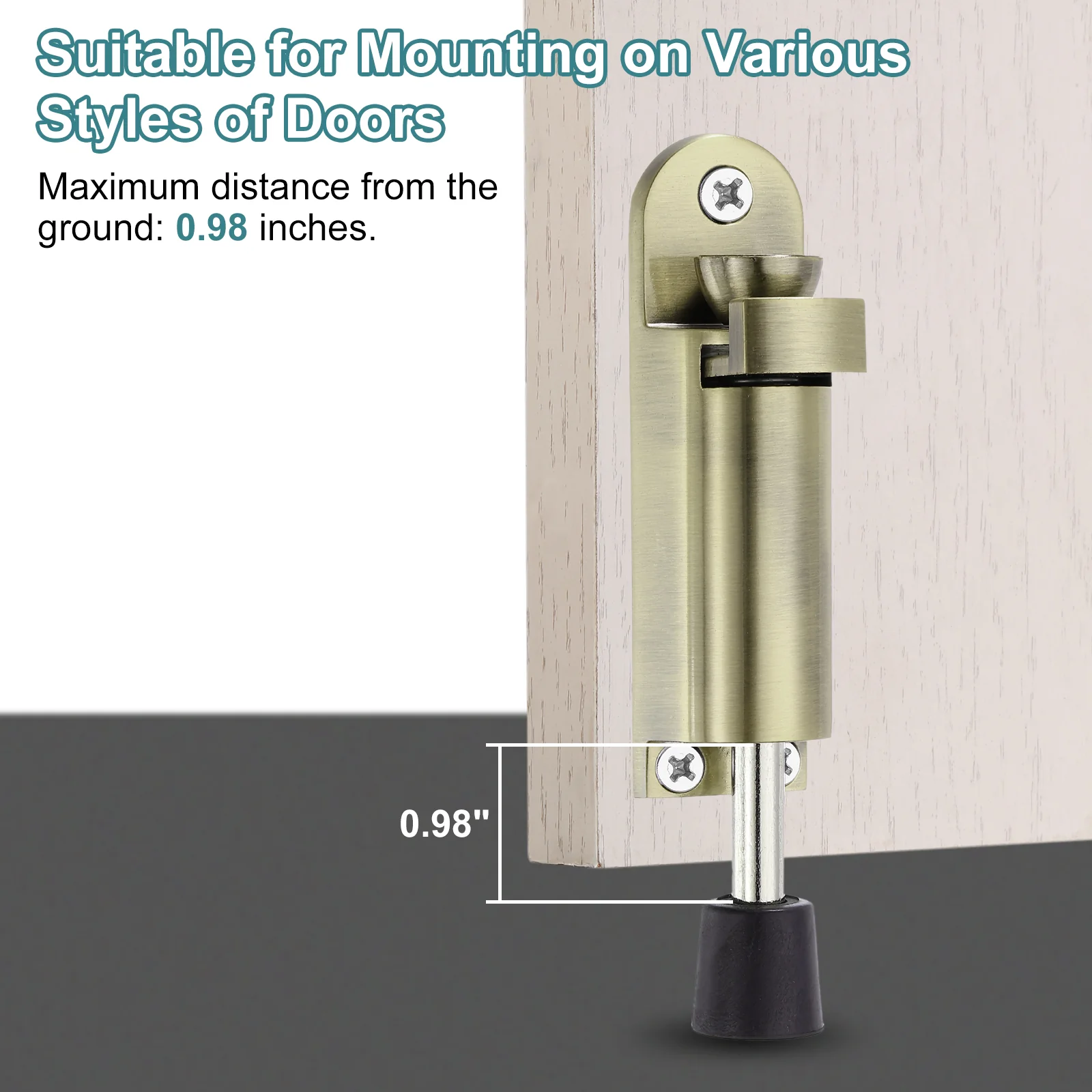 Uxcell 2 Pack Kickdown Door Stop, Distance from the Ground 25mm/0.98", Bronze - Image 4