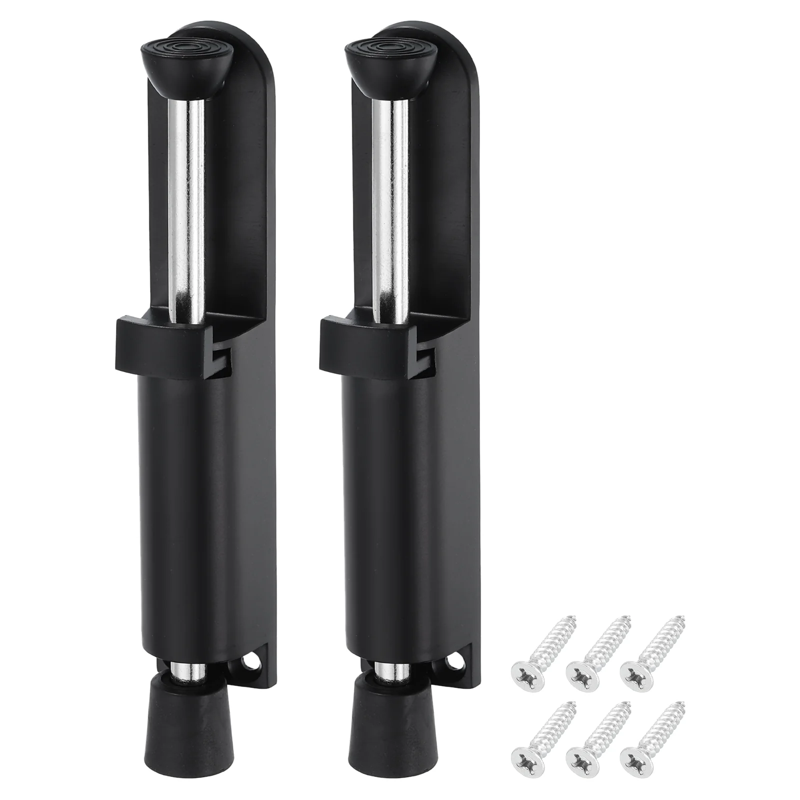 Uxcell 2 Pack Kickdown Door Stop, Distance from the Ground 45mm/1.77", Black