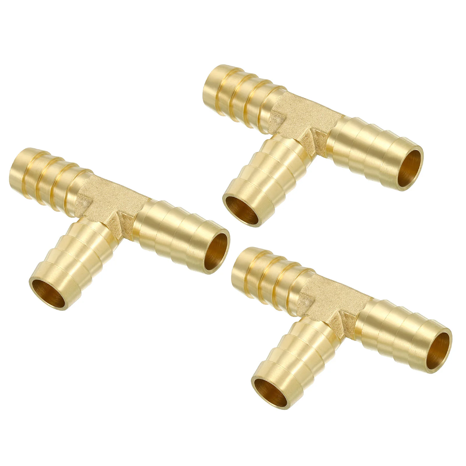 3 Pack 5/8" Barb Tee Fitting 3 Way Union T-Shaped Brass Hose Barbed Fittings