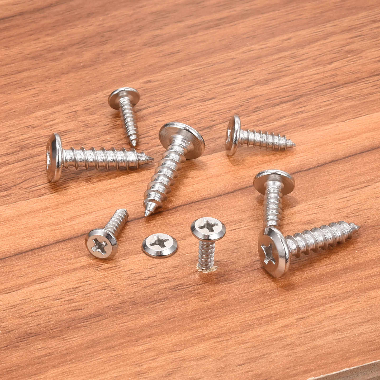 Uxcell M4x20mm Flat Head Phillips Drive Self Tapping Screws, 304, Silver, Pack of 50 - Image 5