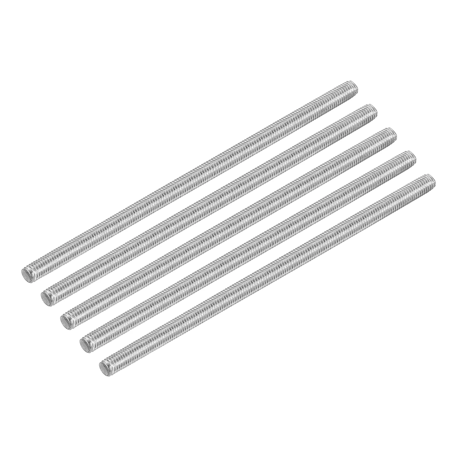 Uxcell 10Pcs M5 x 120mm Fully Threaded Rod 304 Stainless Steel Right Hand Threads Bar Studs for Anchors Bolts, Clamps, Hangers and U-Bolts, 0.8 Thread Pitch