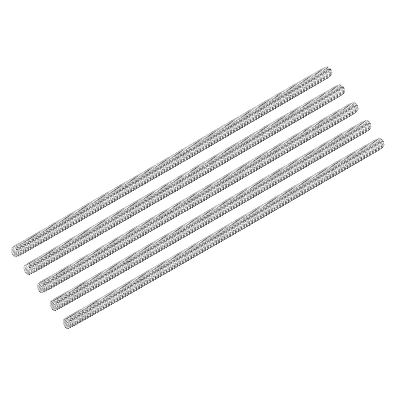 Uxcell 10Pcs M6 x 200mm Fully Threaded Rod 304 Stainless Steel Right Hand Threads Bar Studs for Anchors Bolts, Clamps, Hangers and U-Bolts, 1 Thread Pitch