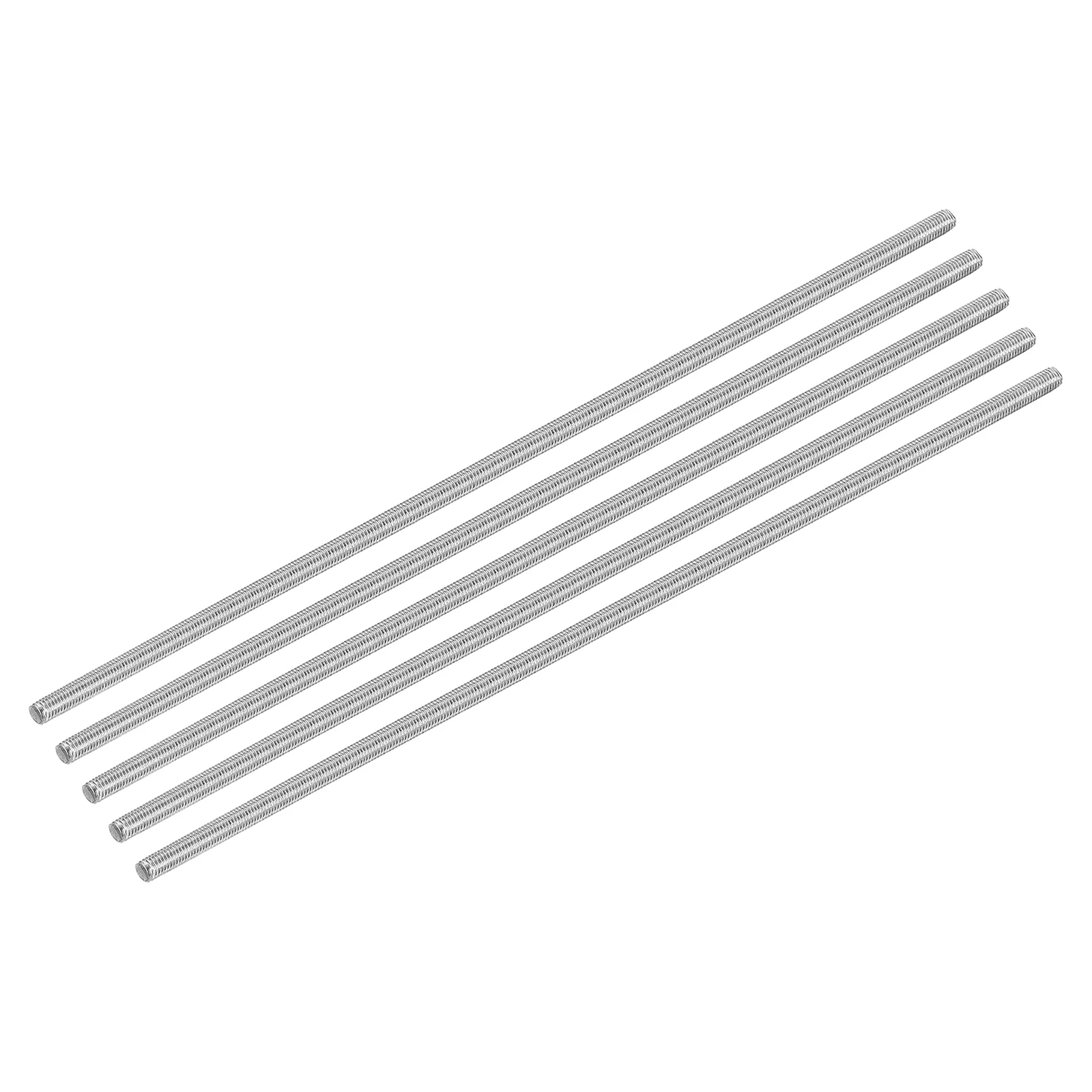 Uxcell 10Pcs M5 x 250mm Fully Threaded Rod 304 Stainless Steel Right Hand Threads Bar Studs for Anchors Bolts, Clamps, Hangers and U-Bolts, 0.8 Thread Pitch