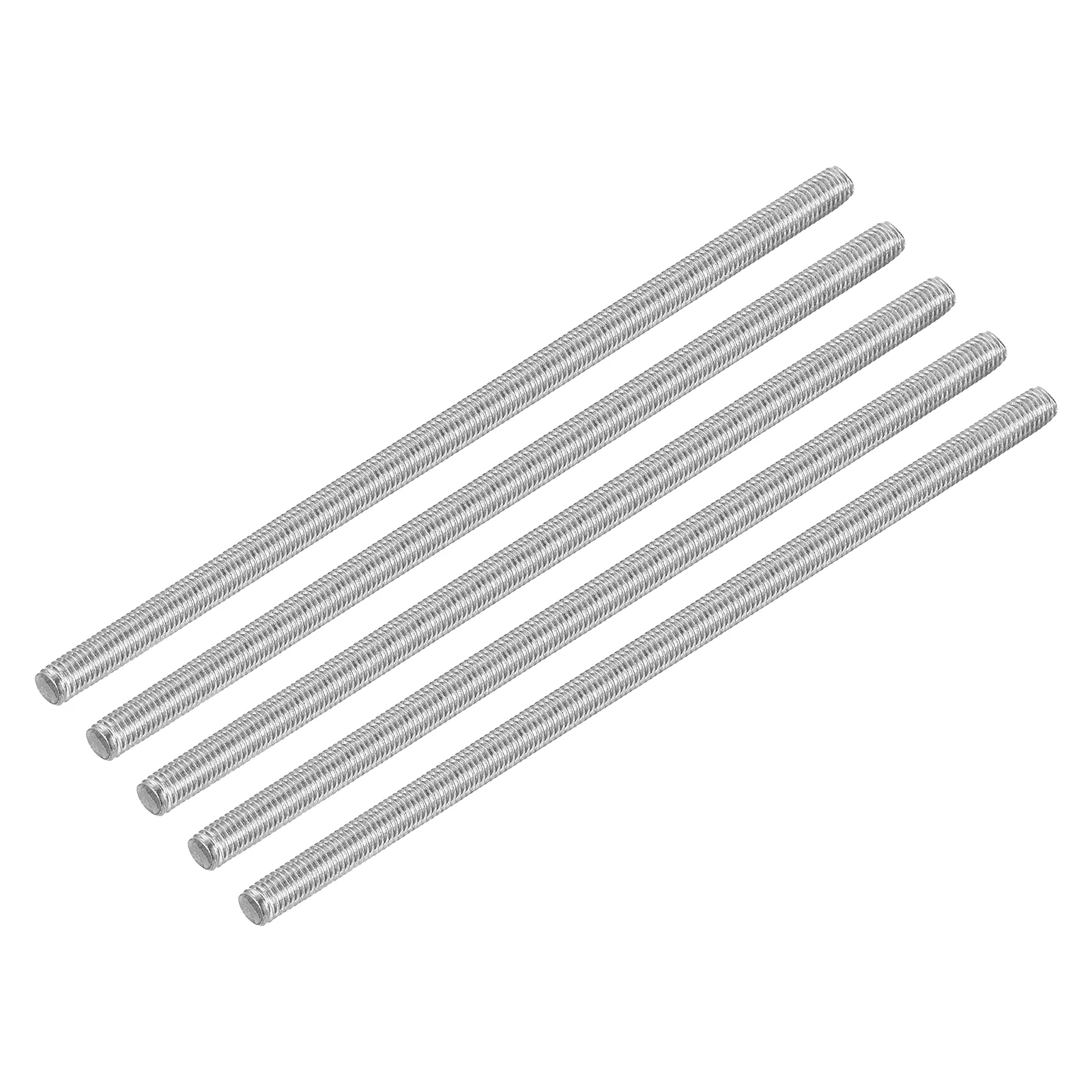 Uxcell 10Pcs M5 x 130mm Fully Threaded Rod 304 Stainless Steel Right Hand Threads Bar Studs for Anchors Bolts, Clamps, Hangers and U-Bolts, 0.8 Thread Pitch