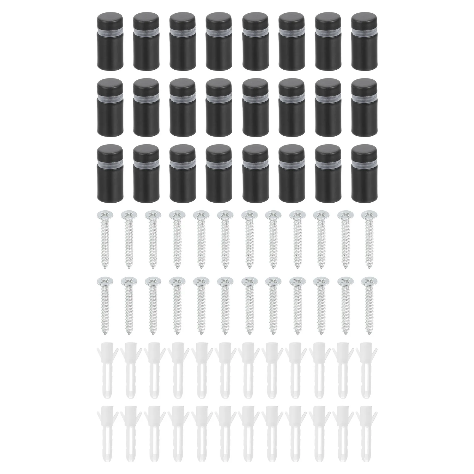 Uxcell 24 Pcs Standoff Screws, 1/2" x 0.8" Stainless Steel Wall Standoff Mounts, Black