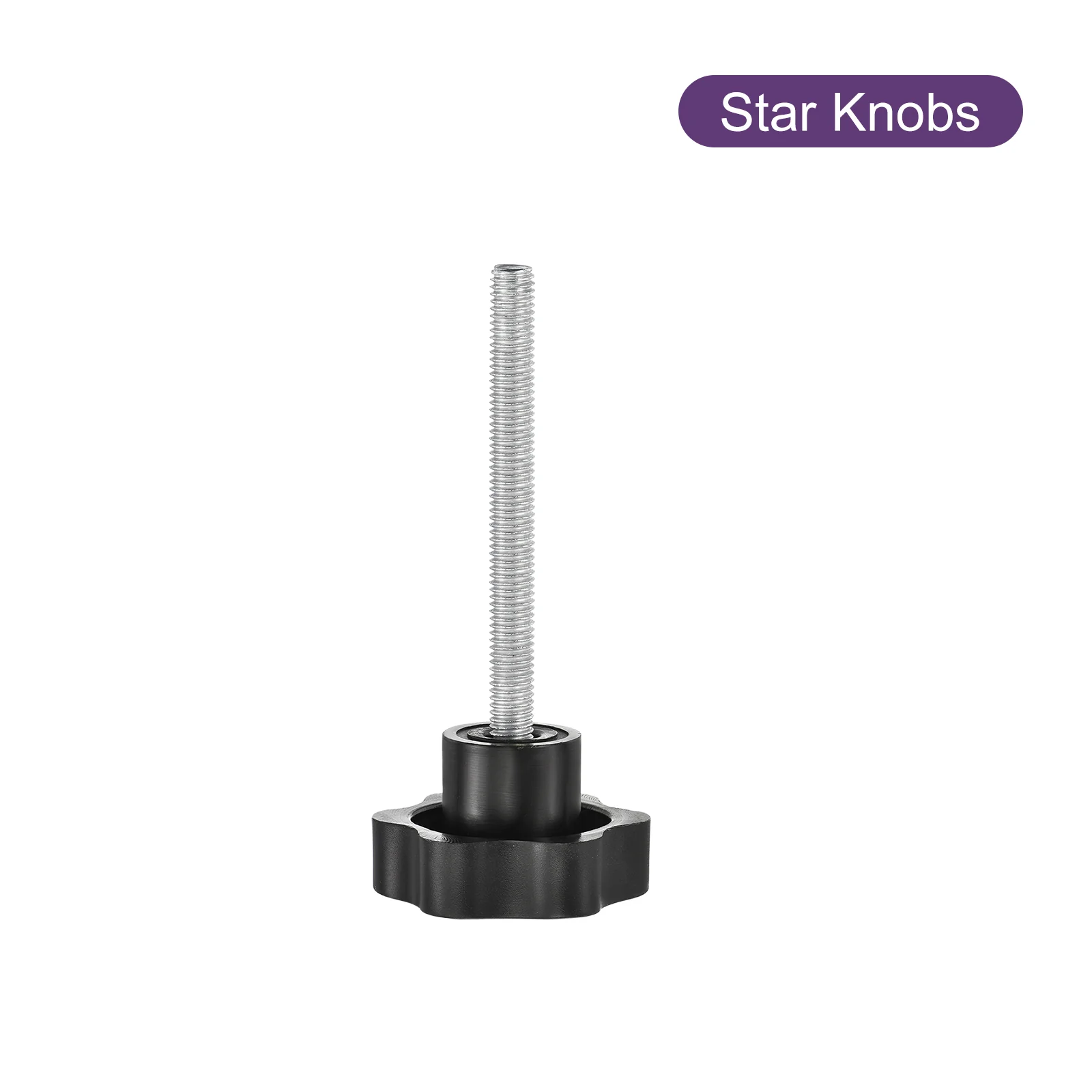 Uxcell Star Knobs, M8x80mm Plastic Hex Shaped Clamping Handle Screw Knobs, Hand Tightening Star Screw Knobs for Machinery Umbrella Base Replacement - Image 3