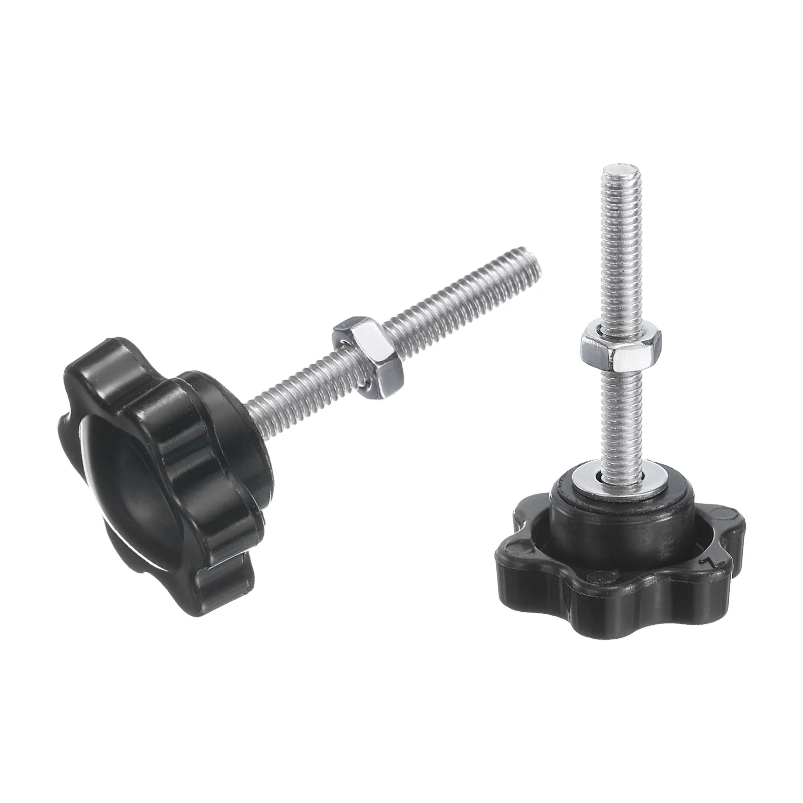 Uxcell 20pcs Star Knobs M4 x 30mm Zinc Plated Steel Stud 25mm 6-Star Head Nuts Washers - Image 4