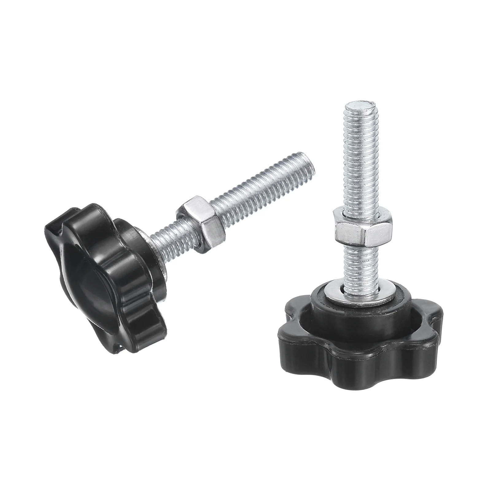 Uxcell 20pcs Star Knobs M5 x 35mm Zinc Plated Steel Stud 25mm 6-Star Head Nuts Washers - Image 4