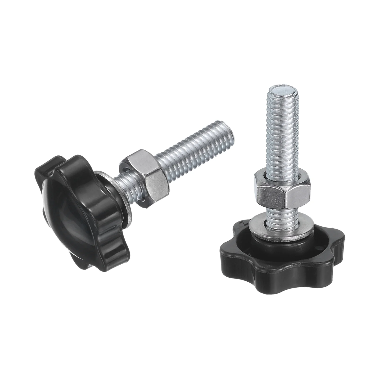 Uxcell 20pcs Star Knobs M8 x 35mm Zinc Plated Steel Stud 32mm 6-Star Head Nuts Washers - Image 4