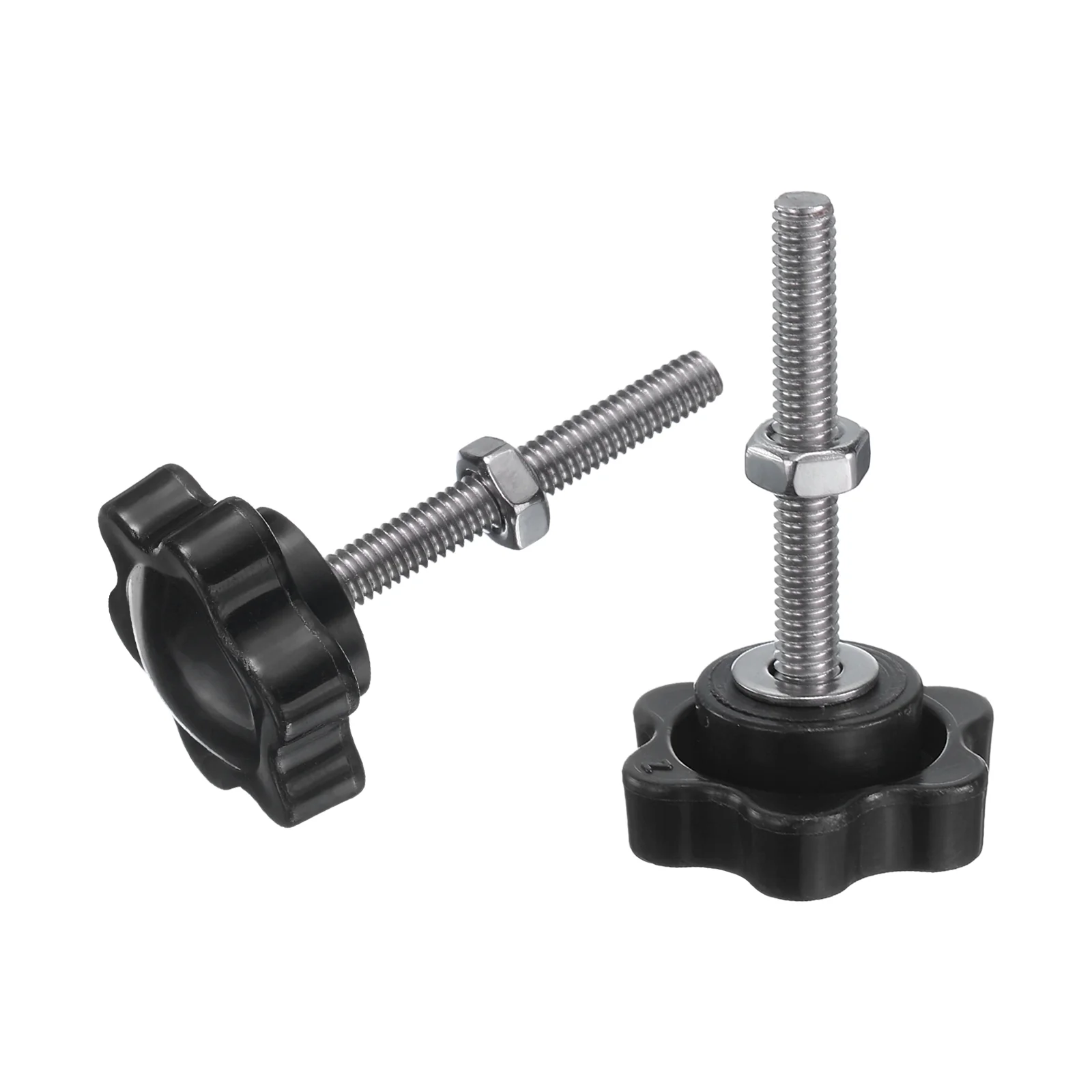 Uxcell 8pcs Star Knobs M4 x 30mm 304 Stainless Steel Stud 25mm 6-Star Head Nuts Washers - Image 4